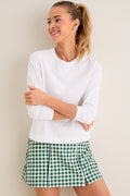 White Long Sleeve Performance Cotton Sasha Tee