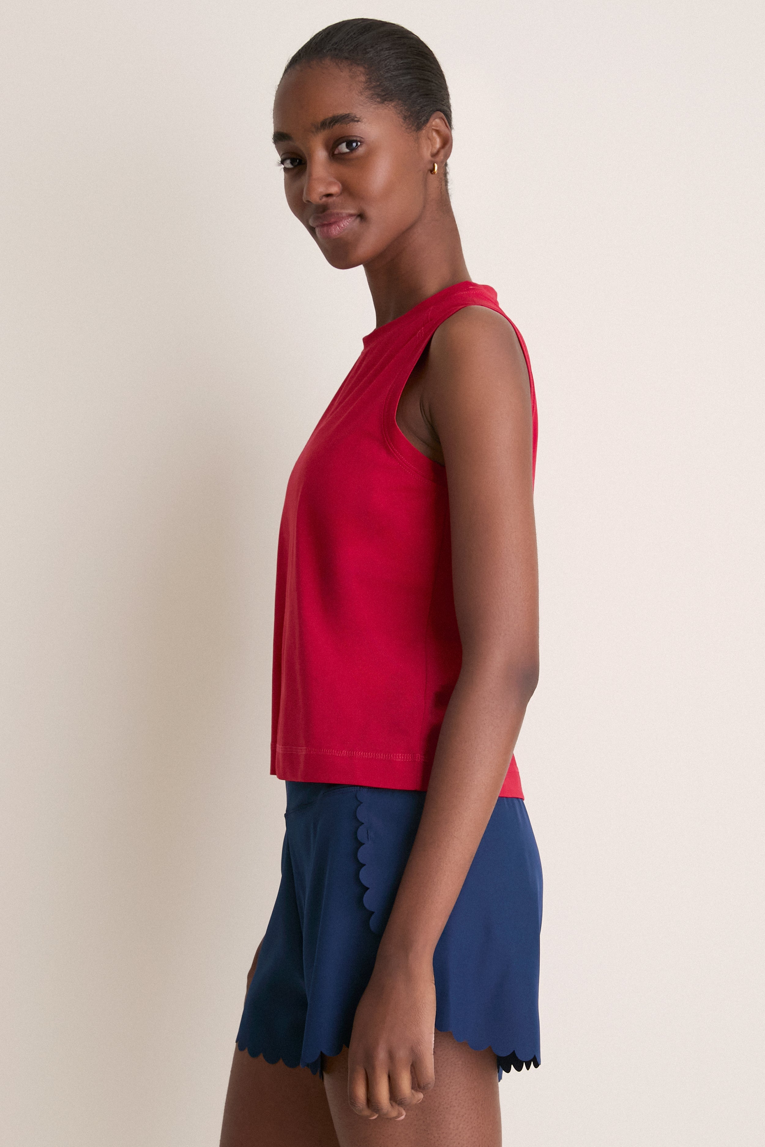 Red Performance Cotton Sasha Tank