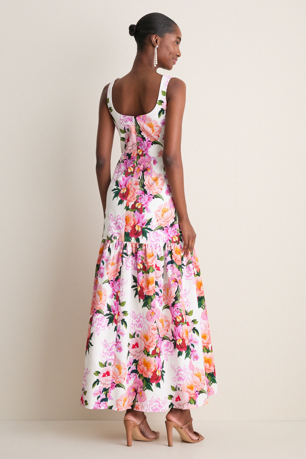 Peony Drip Pique Davie Dress