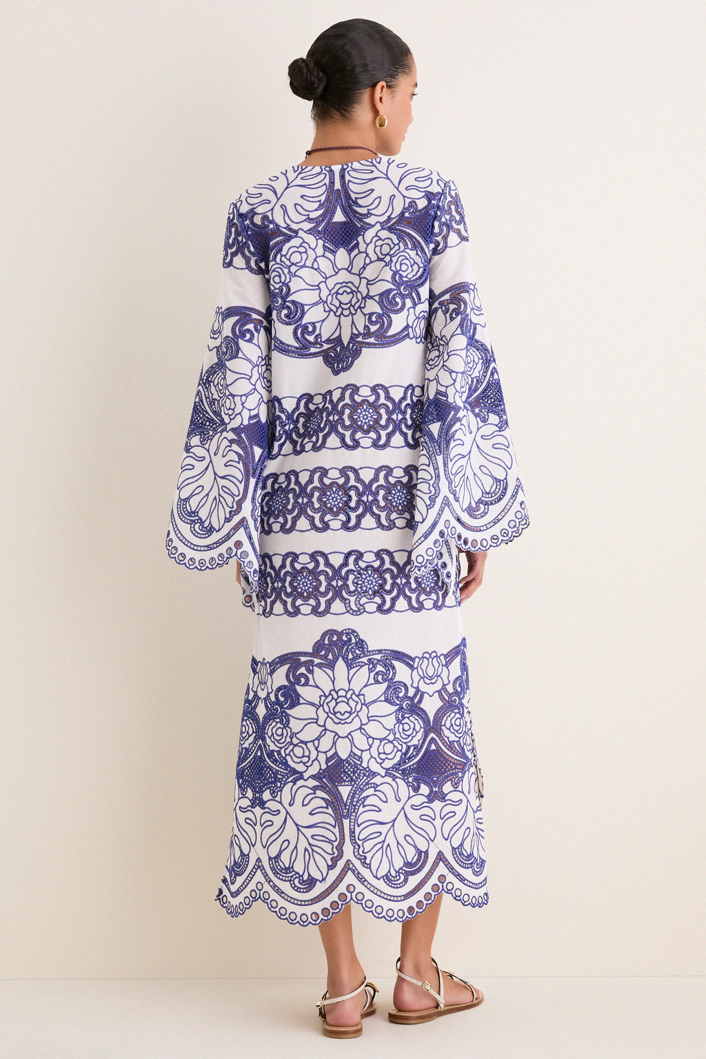 White and Blue Clea Lace Dress