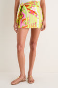 Prism Geo Lime Blaze Mini Wrap Skirt