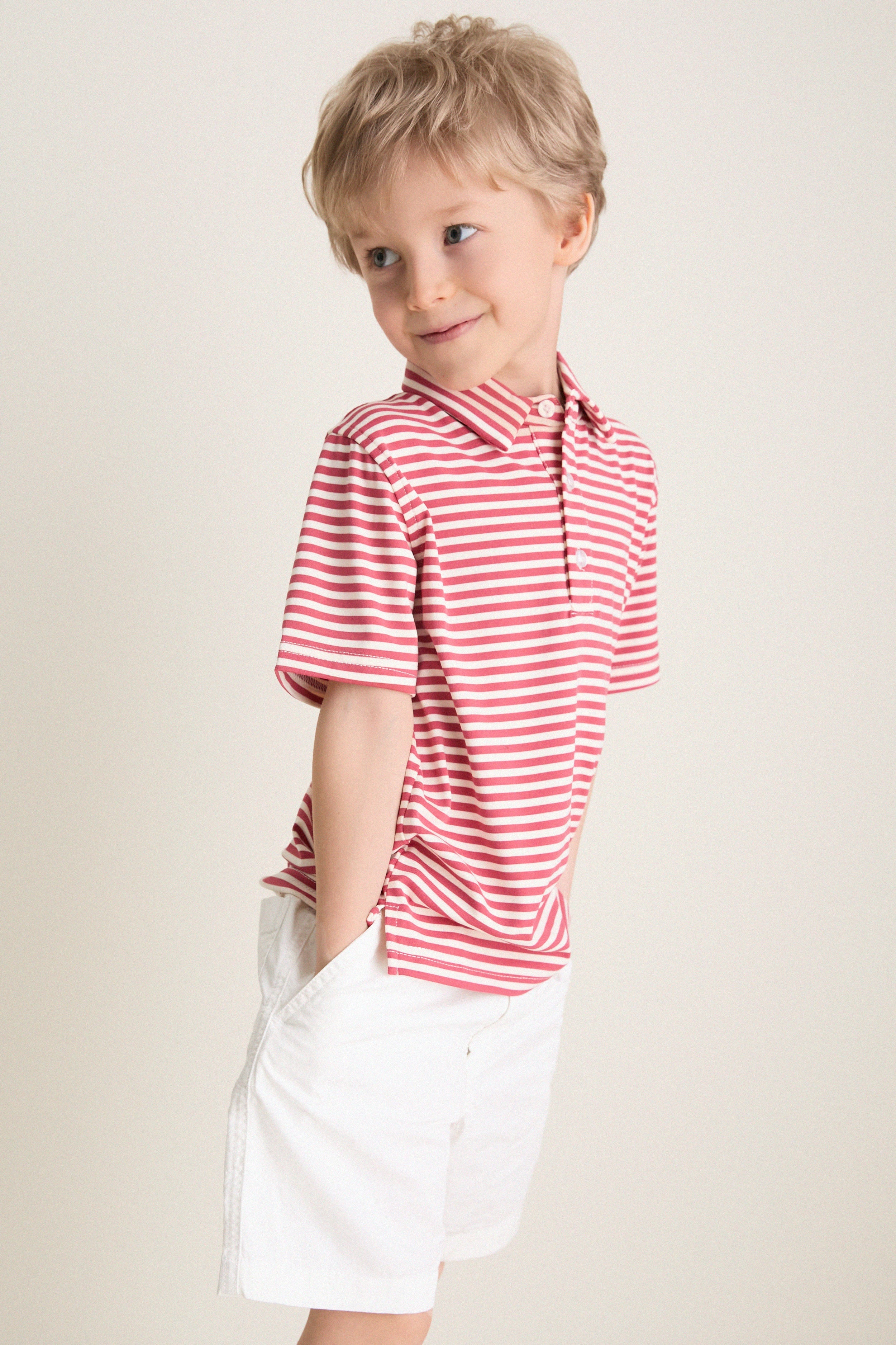 Nantucket Red and Creme Le Club Polo