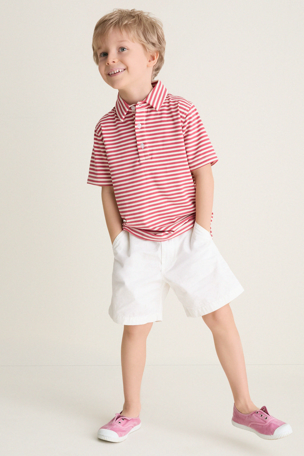 Nantucket Red and Creme Le Club Polo