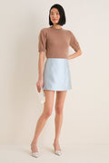 Mocha Cashmere Short Sleeve Noemie Sweater