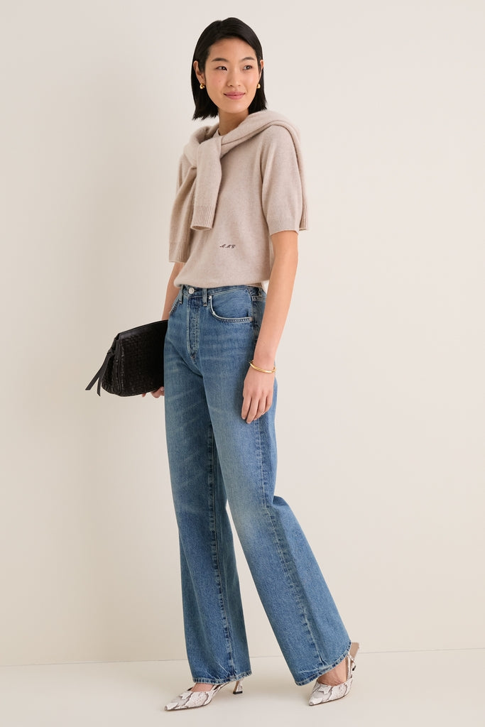 Sandstone Cashmere Short Sleeve Noemie Sweater