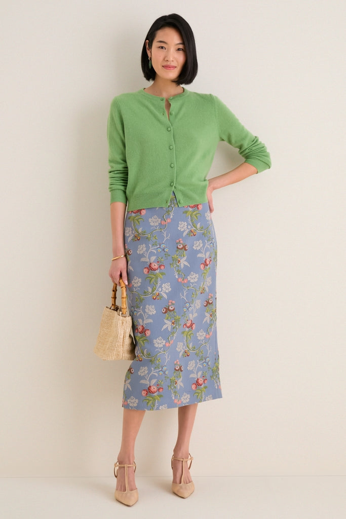 Pistachio Cashmere Riley Cardigan