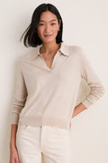 Sandstone Cashmere Silk Theo Polo