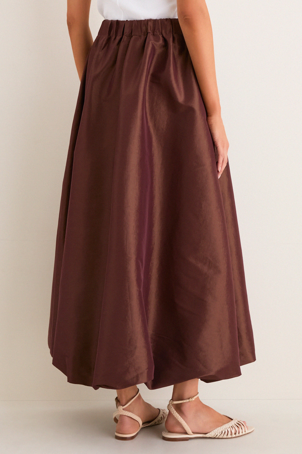 Chestnut Taffeta Cynthia Bubble Skirt