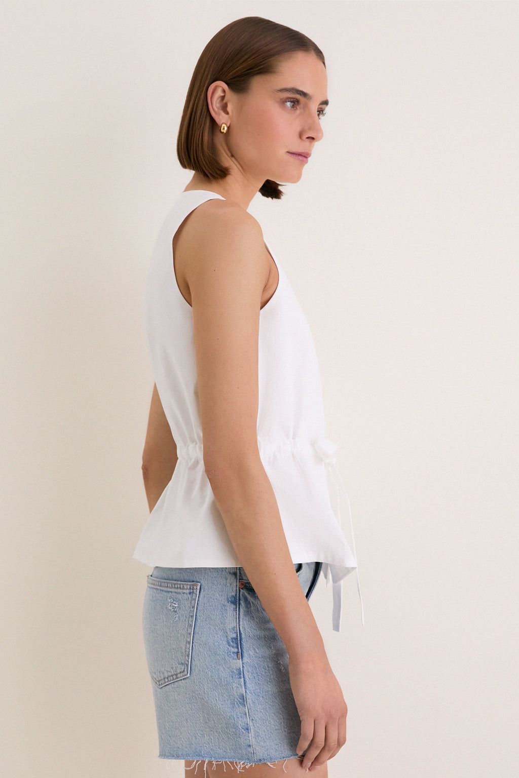 White Cotton Poplin Francoise Top