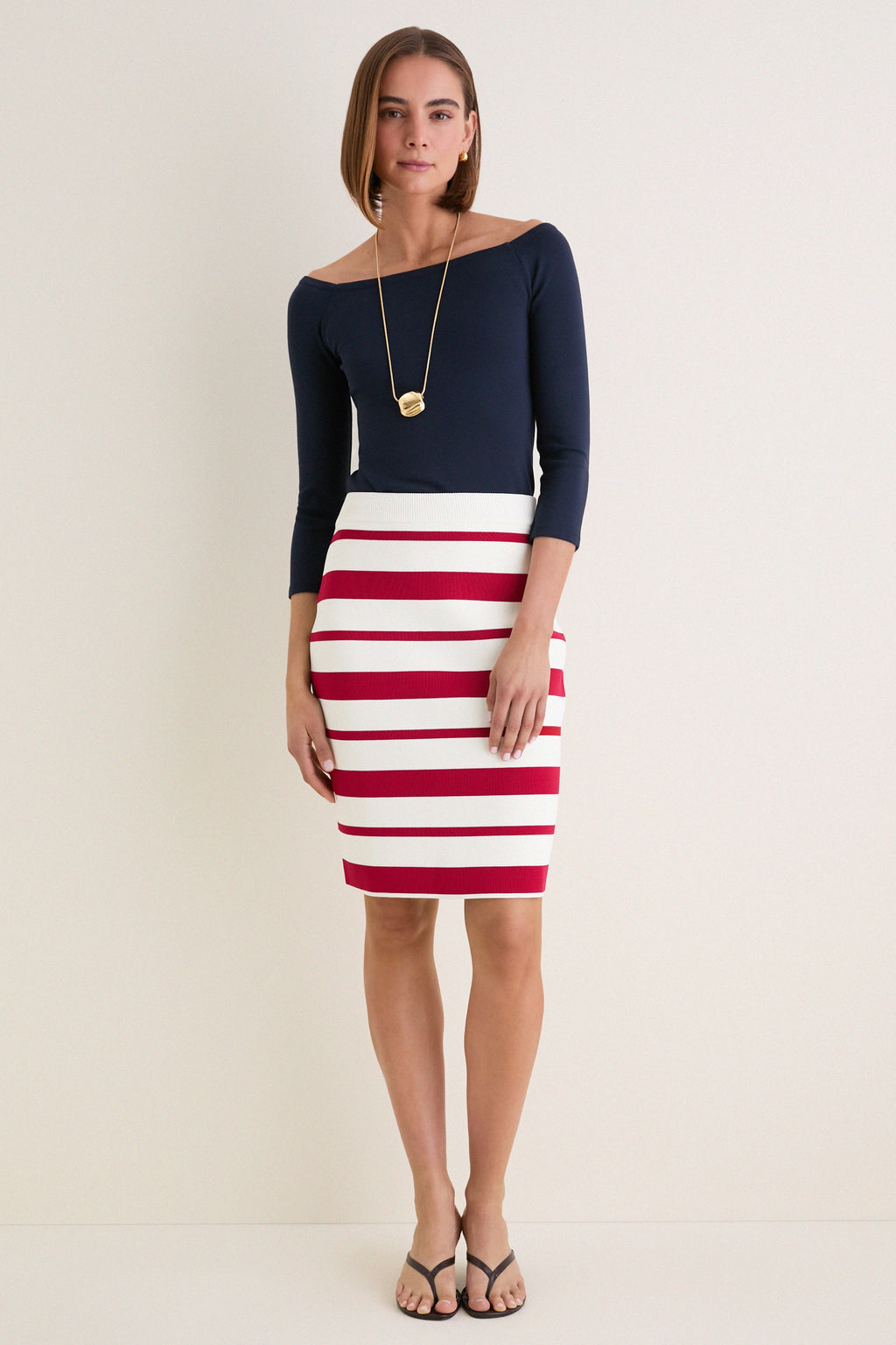 Ruby Knit Stripe Milo Pencil Skirt