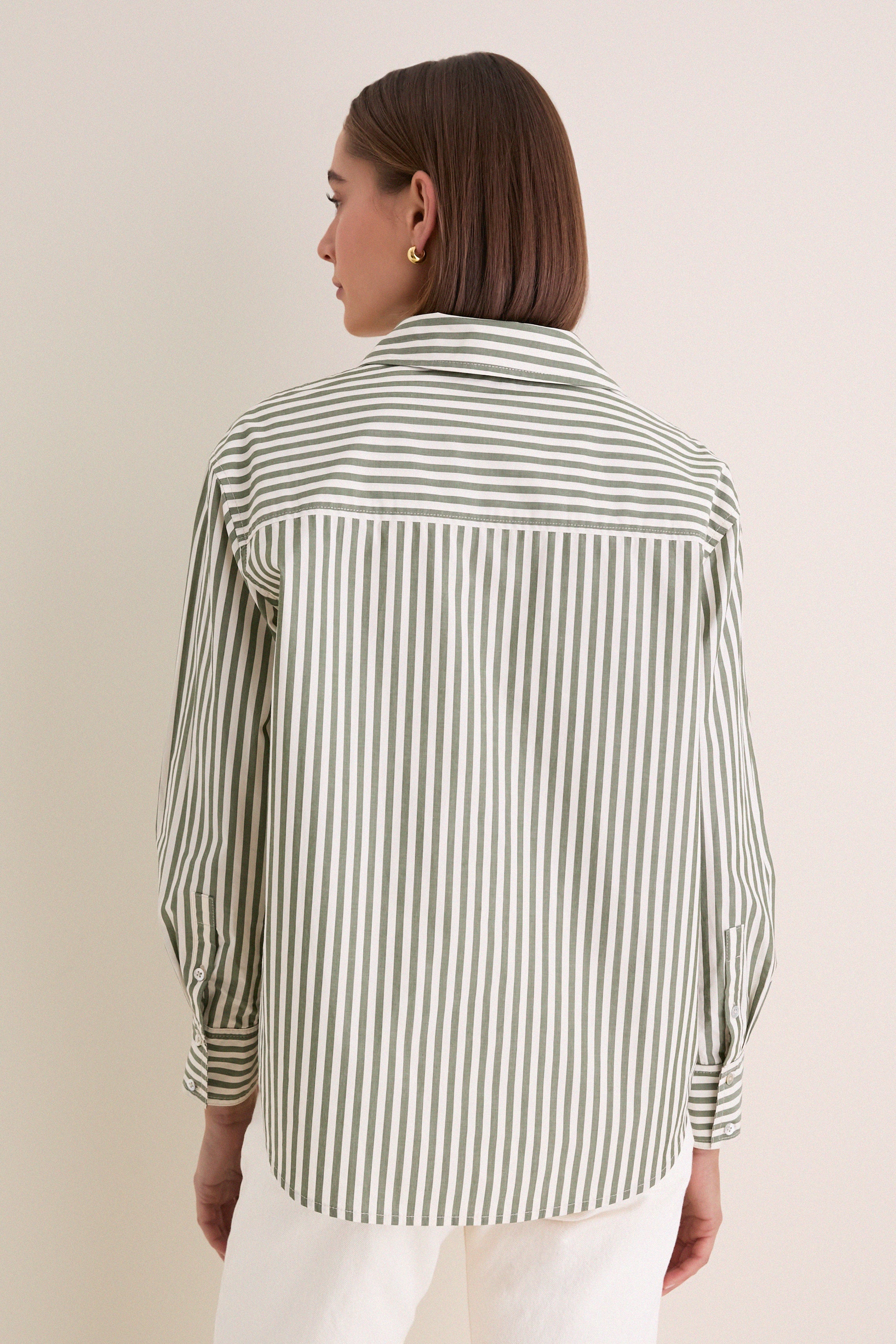 Jardin Stripe Cotton Poplin Nadine Button Down