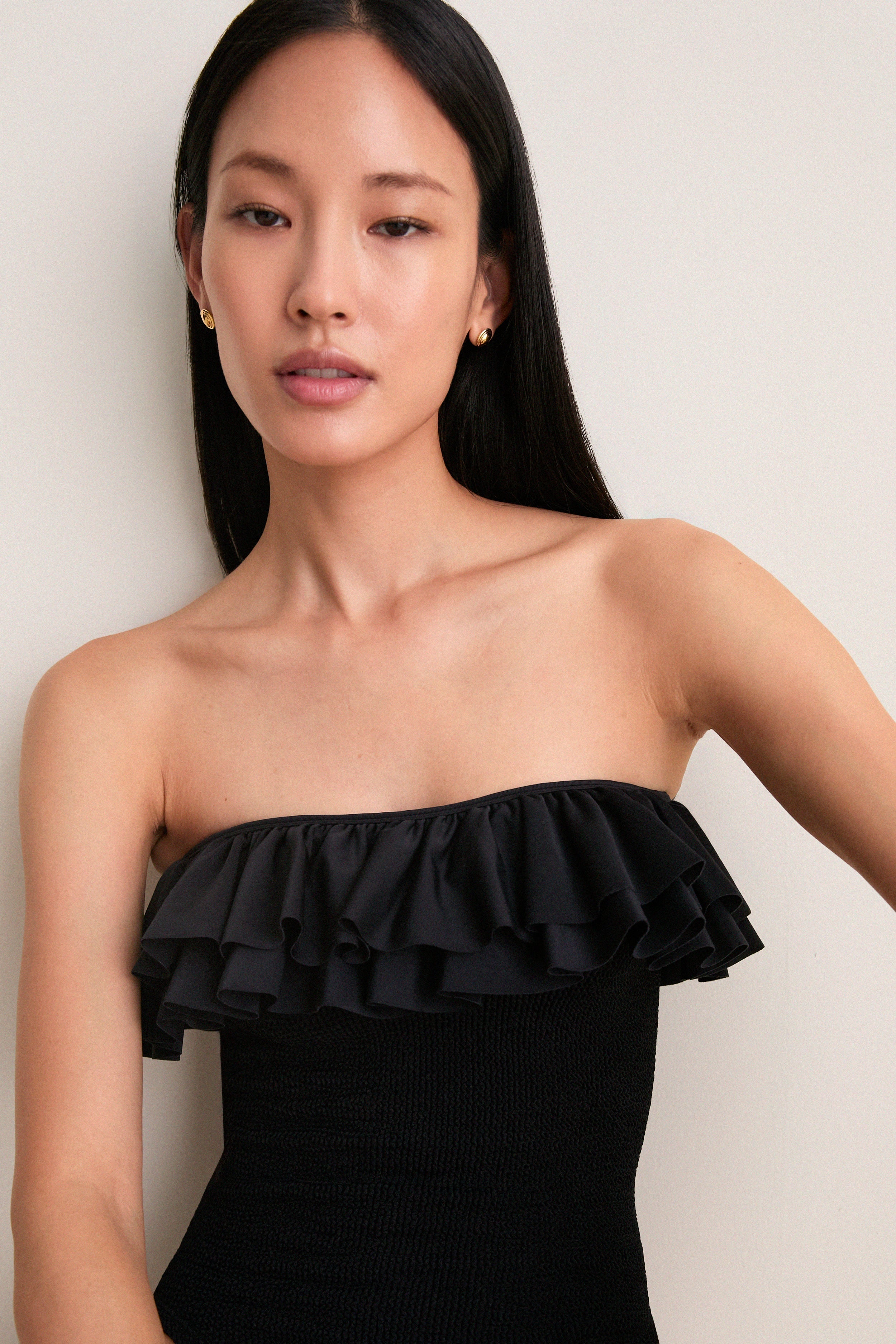 Black Ruffle Eloise One Piece