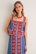 Multi Stina Chambray Sleeveless Top