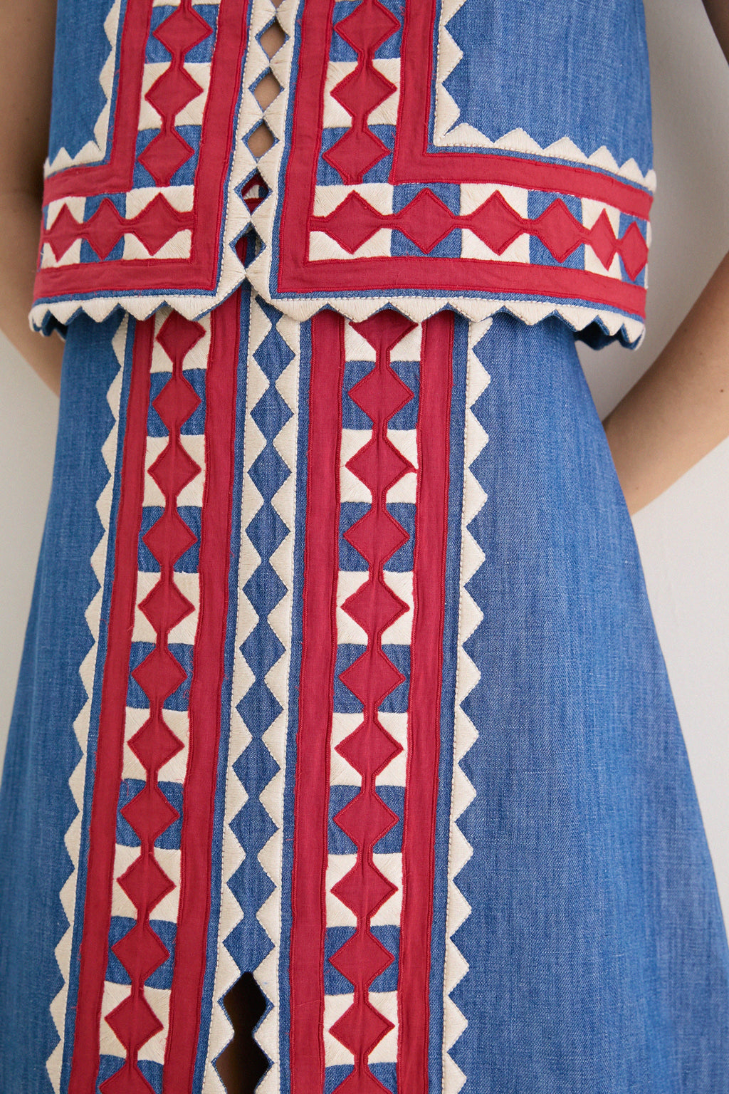 Multi Stina Chambray Midi Skirt