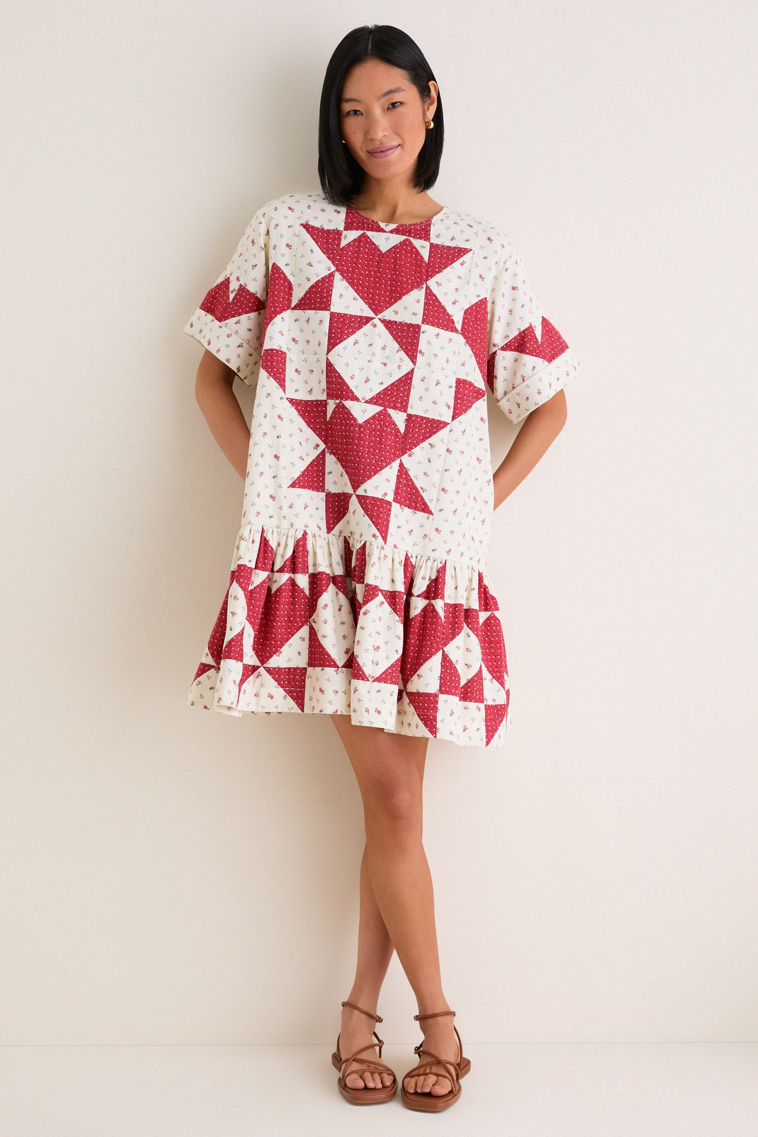 Multi Dorothy Patchwork T-Shirt Dress