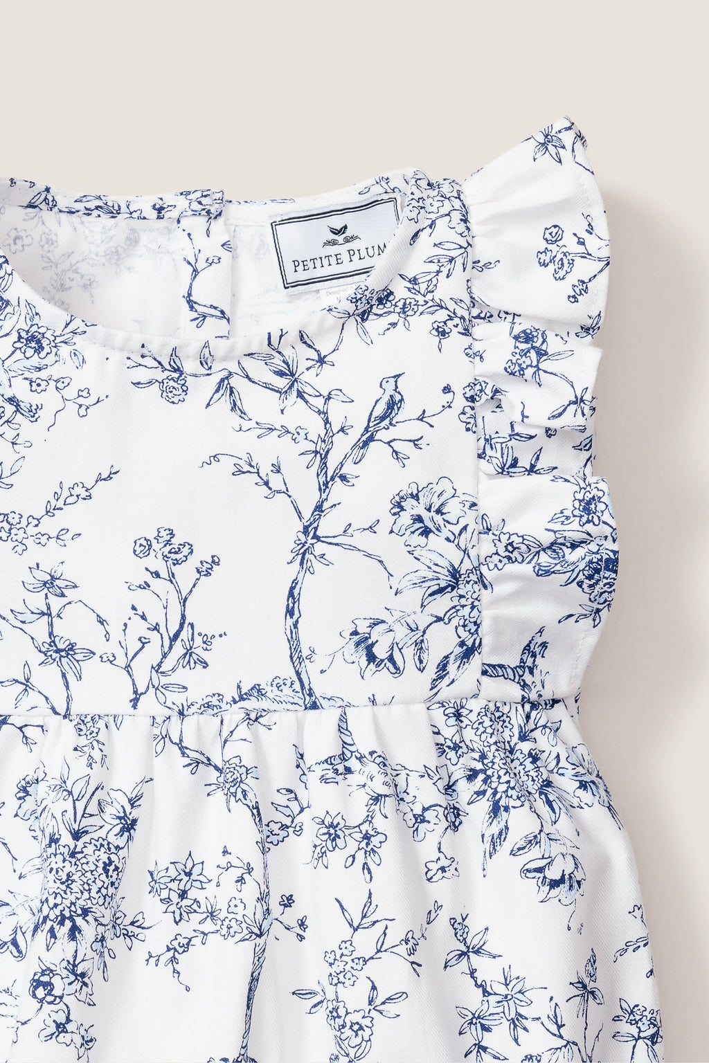 Children's White Timeless Toile Ruffled Romper