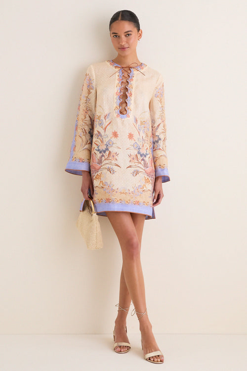 Biscuit Scarf Floral Indra Tunic Mini Dress