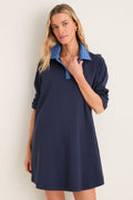 Denim Collar Lynn Swing Mini Dress