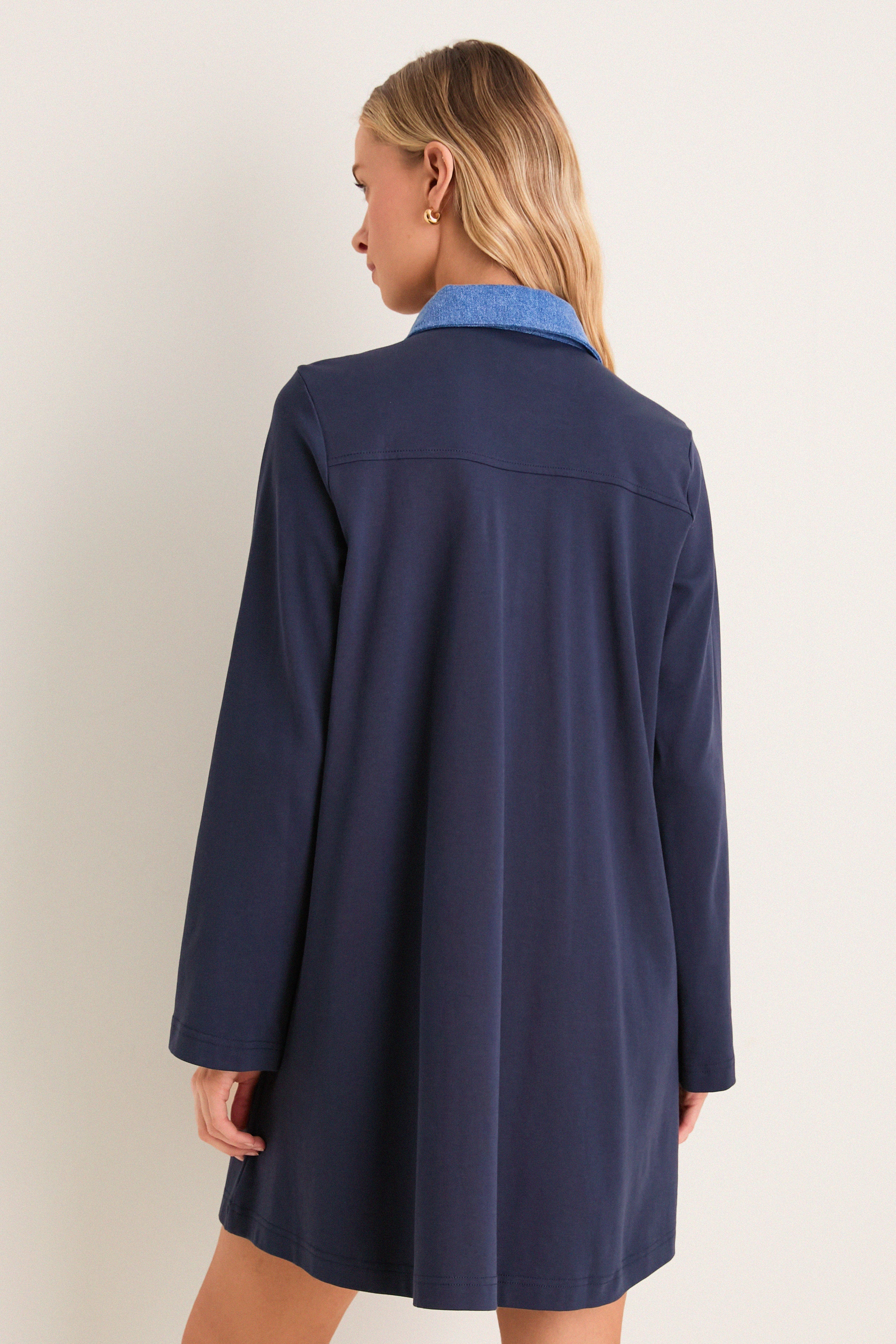 Denim Collar Lynn Swing Mini Dress