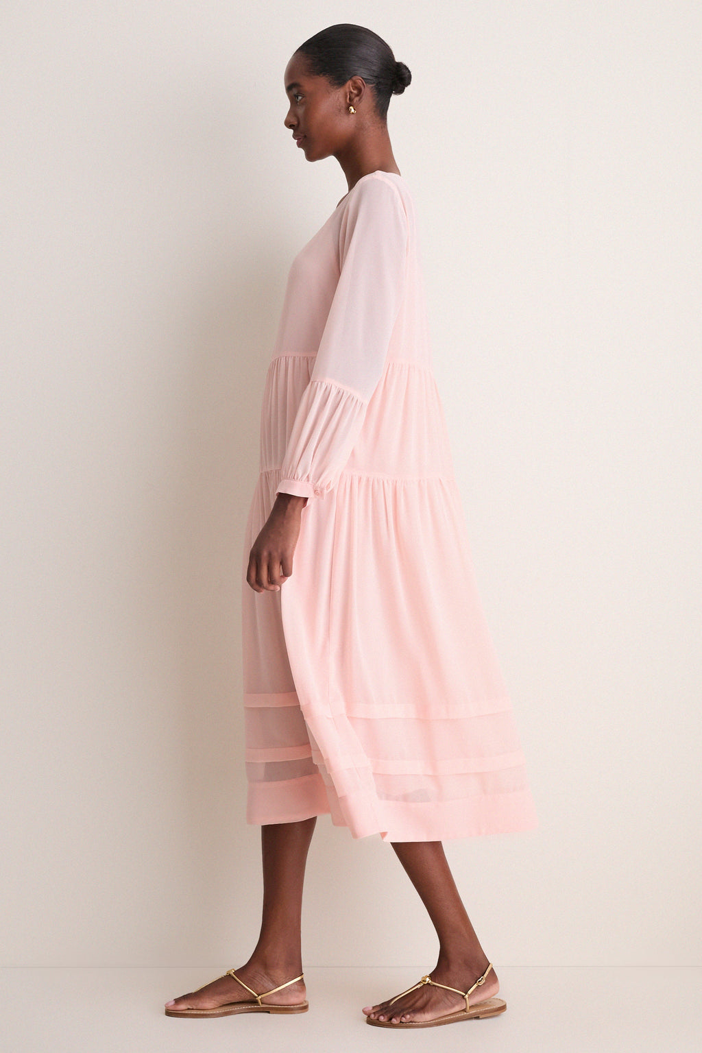 Peach Pink Chiffon Liesel Dress