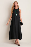 Black Linen Portia Dress