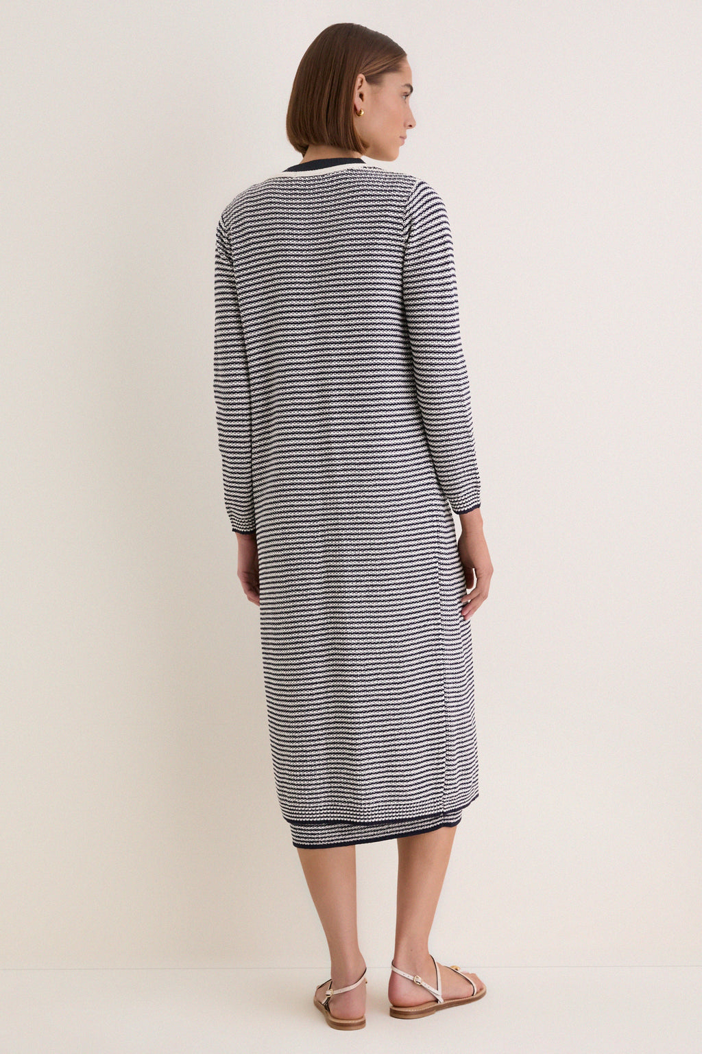 Navy Stripe Olsen Duster Cardigan