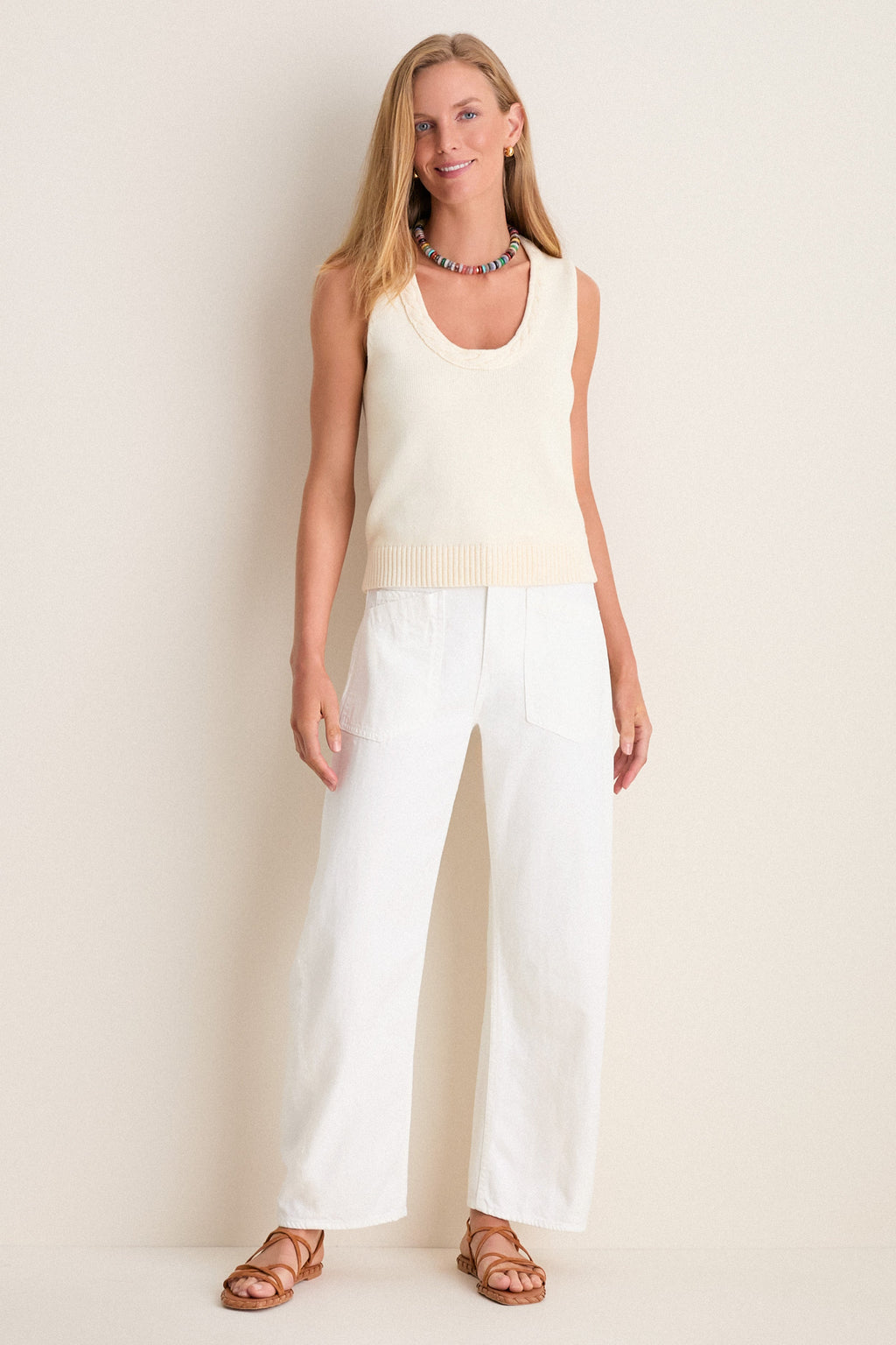 Ivory Cotton Rope Mariner Tank
