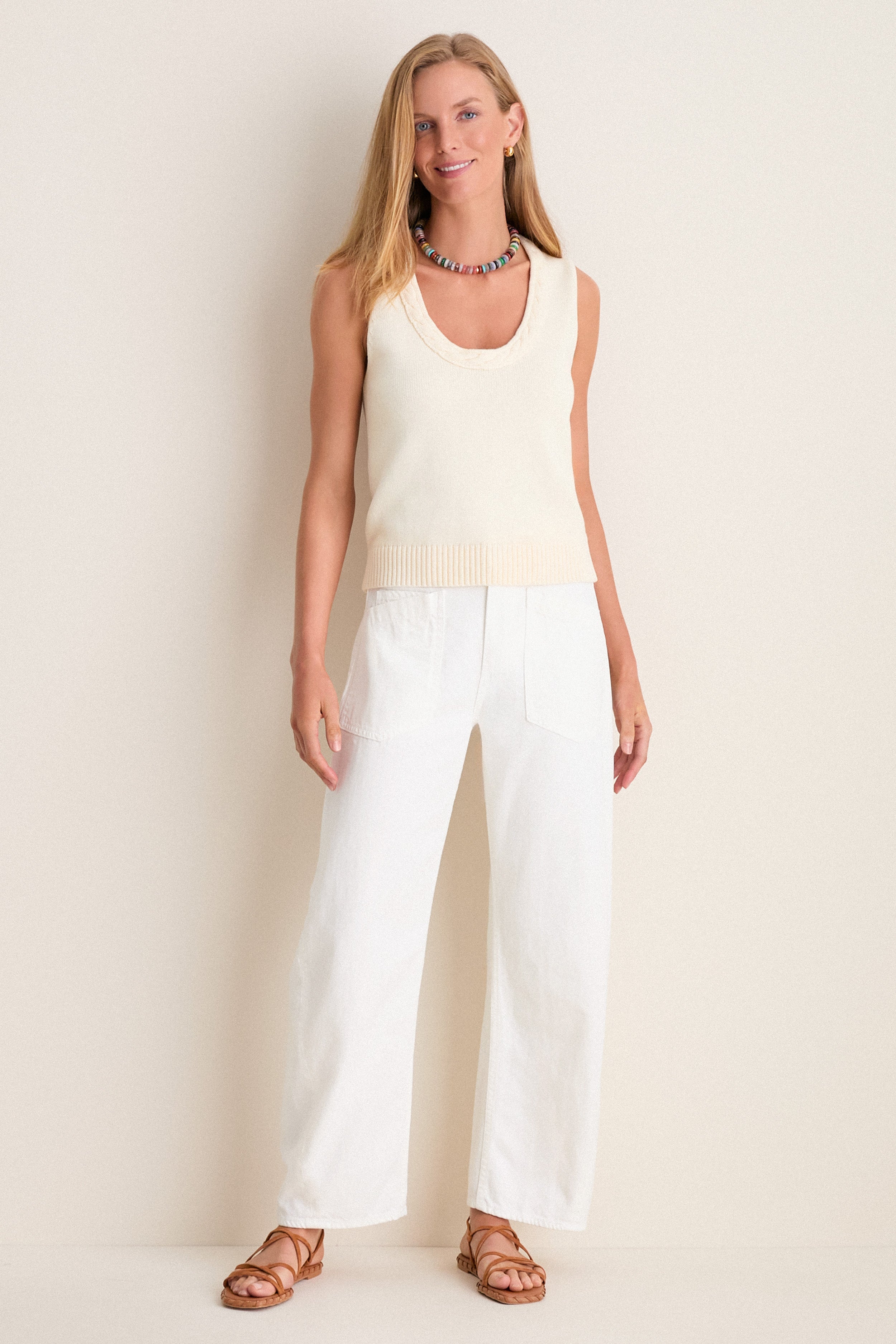 Ivory Cotton Rope Mariner Tank