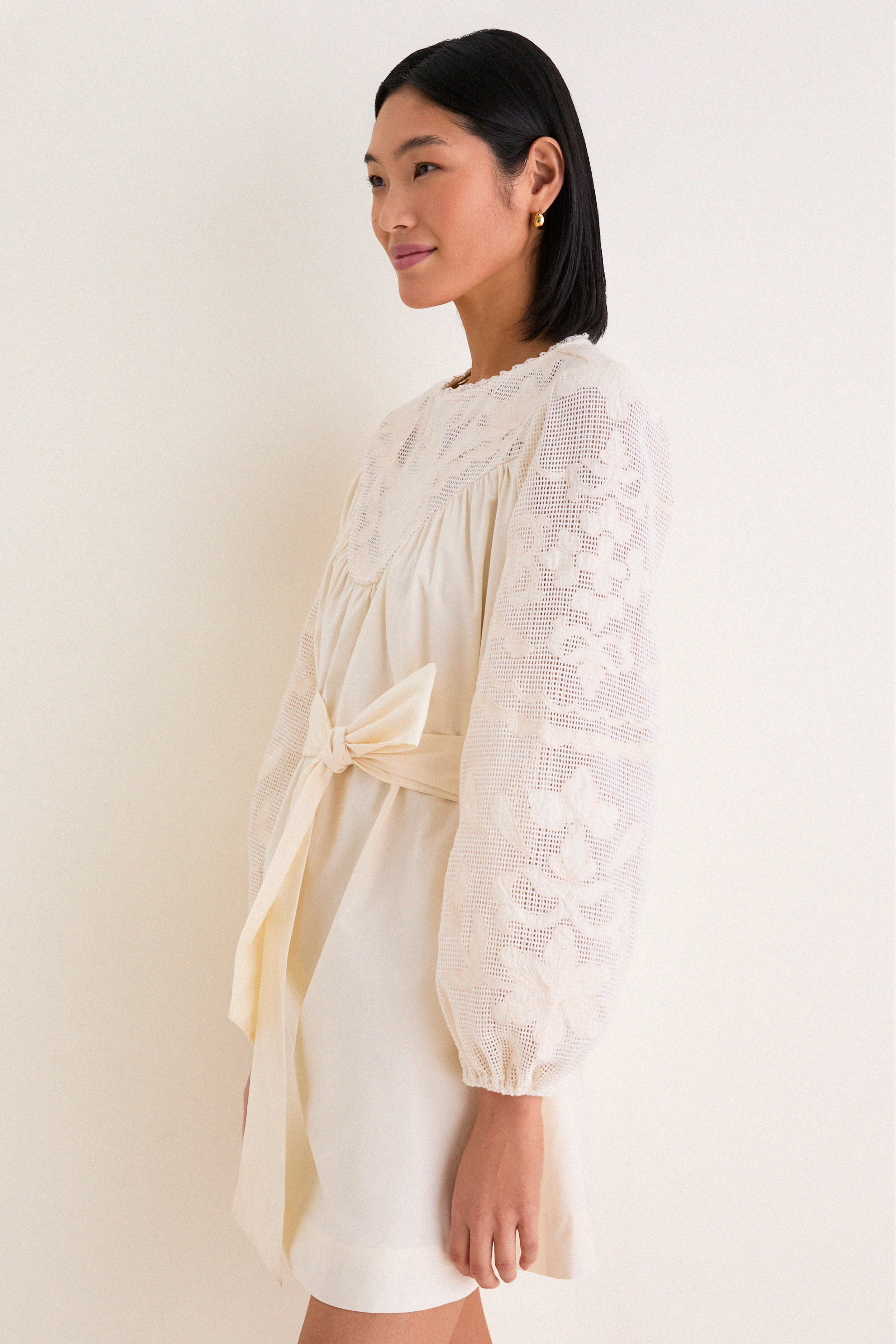 Ivory Patchwork Embroidered Cressida Mini Dress