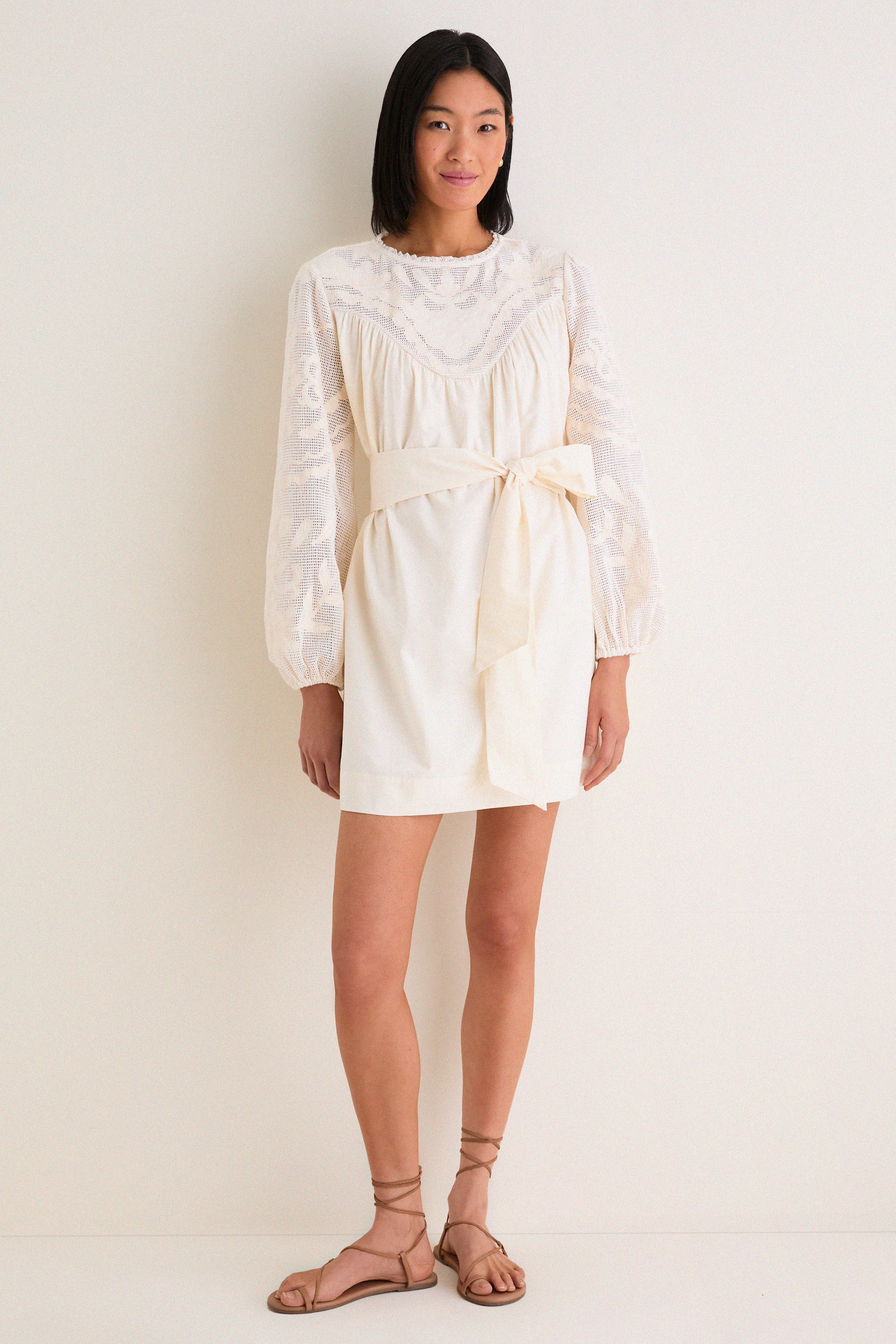 Ivory Patchwork Embroidered Cressida Mini Dress
