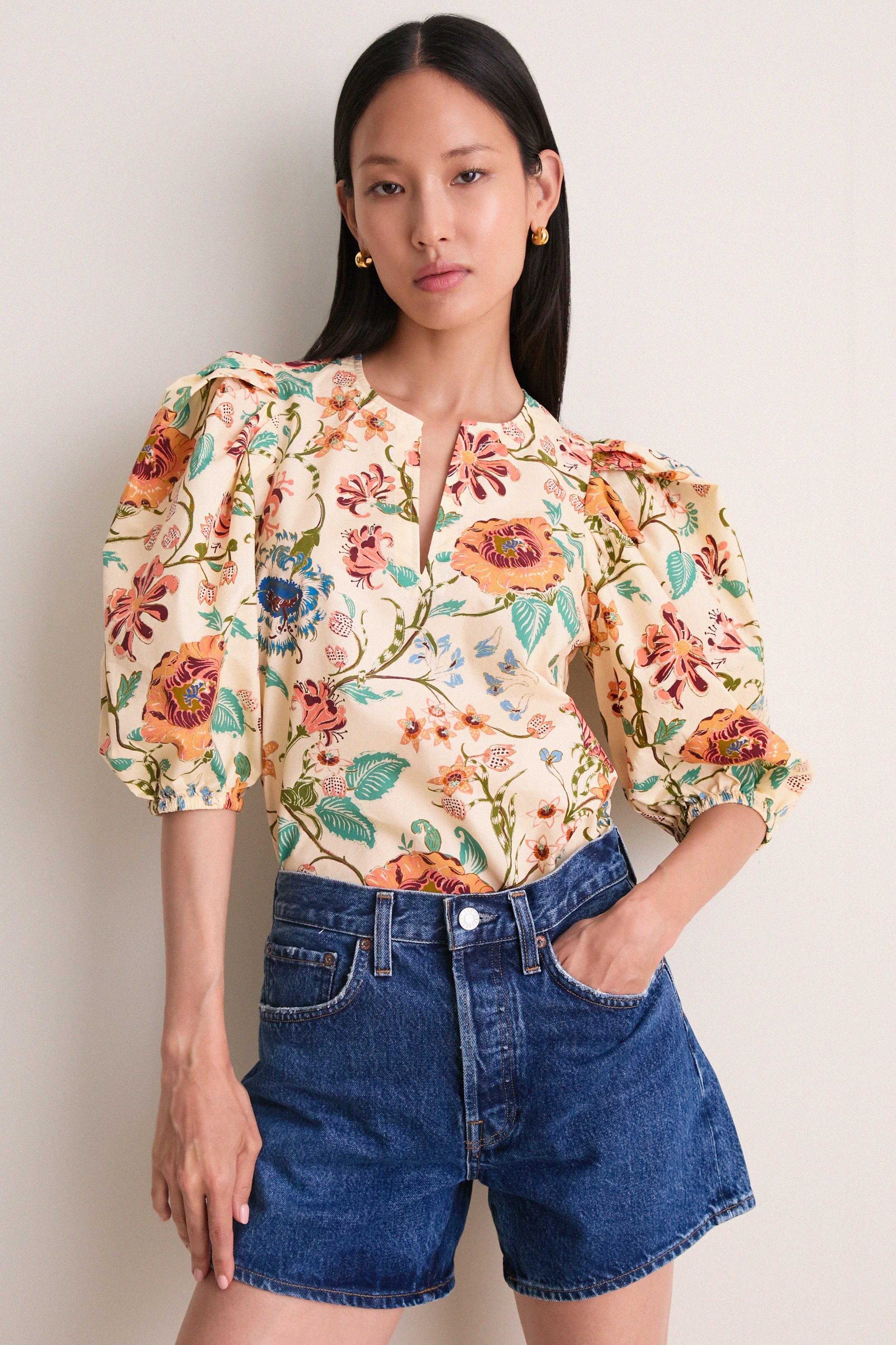 Abalone Florielle Short Sleeve Cotton Top