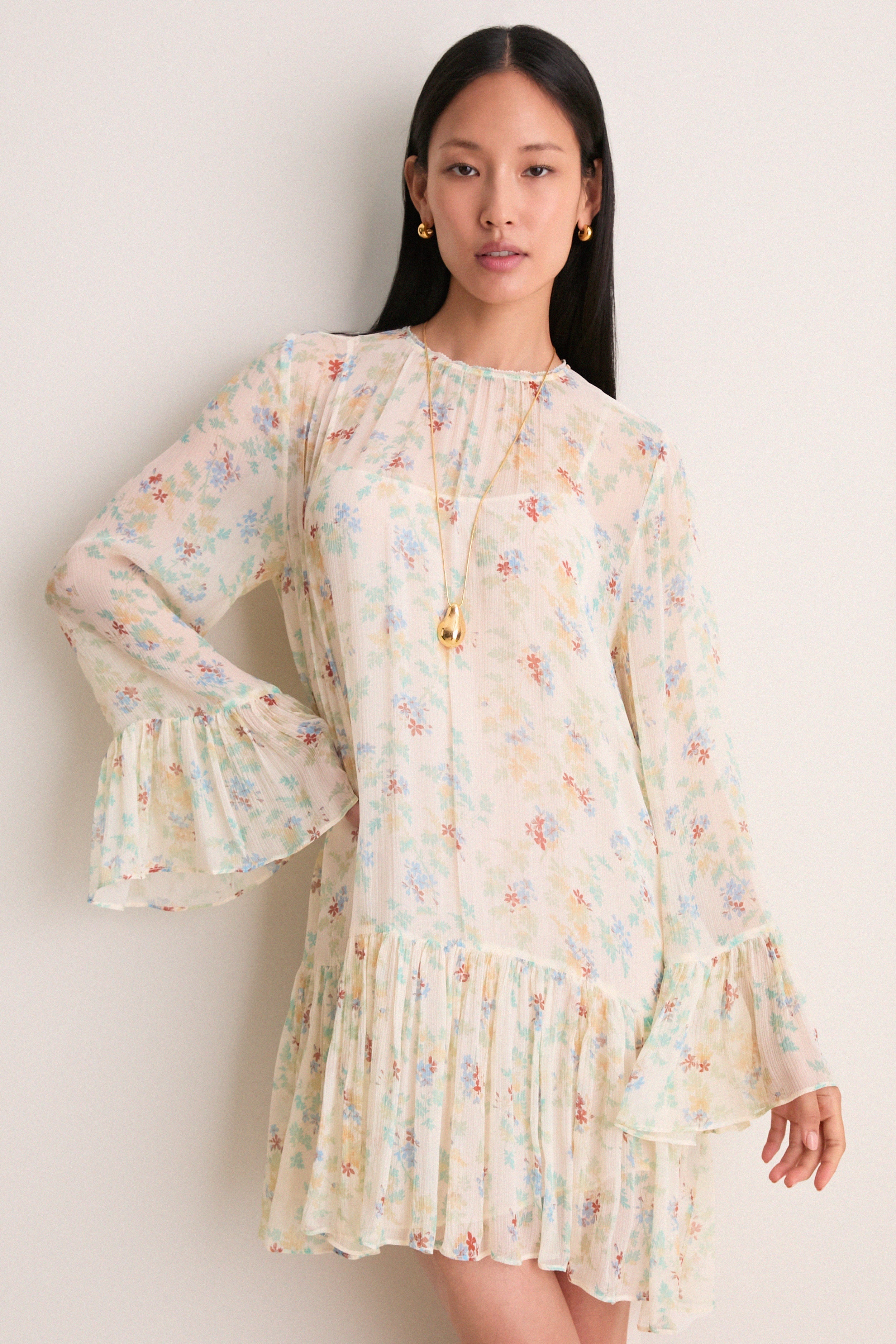 Moon Petal Emmeline Silk Mini Dress