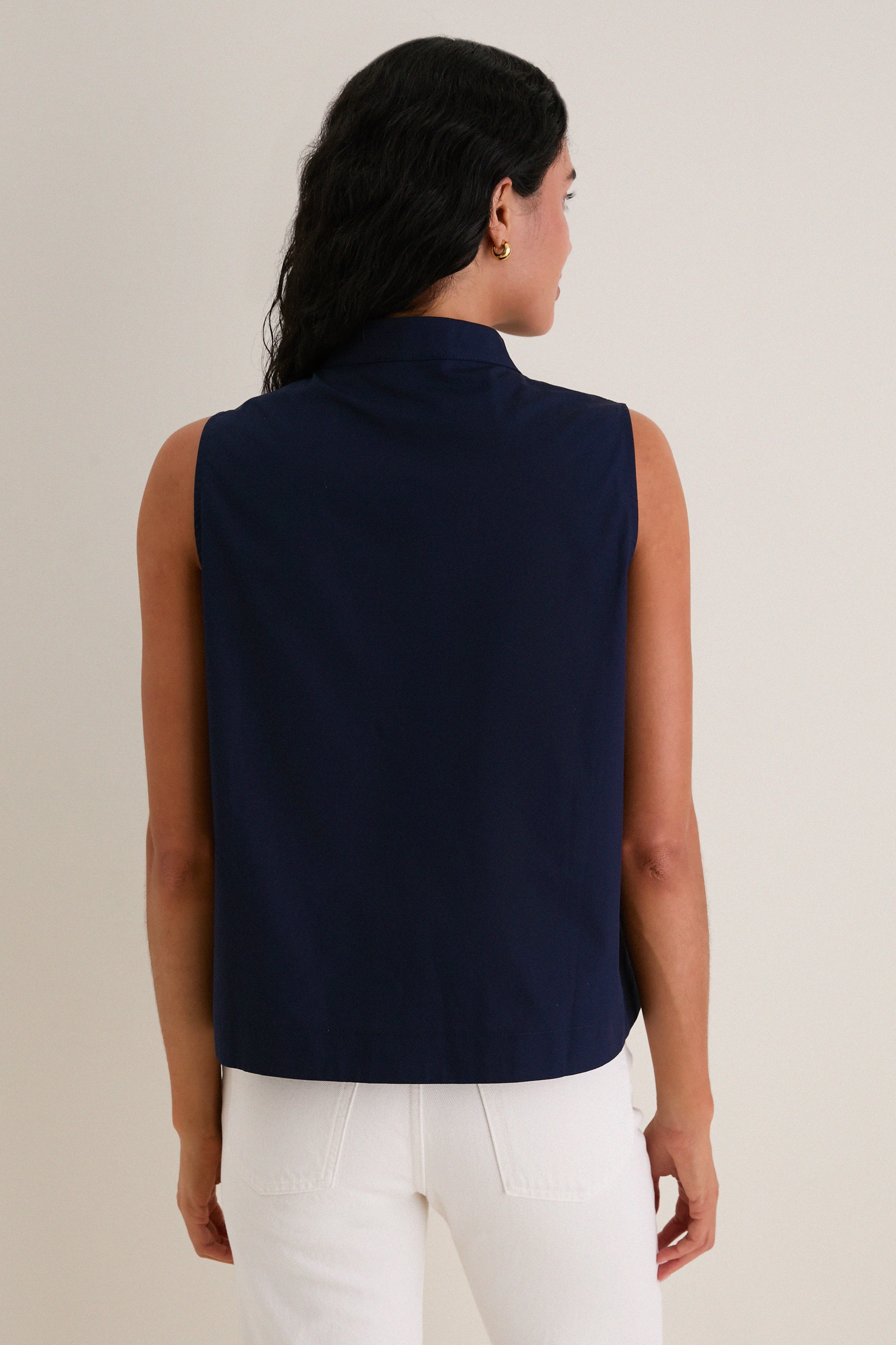 Navy Sleeveless Celeste Top