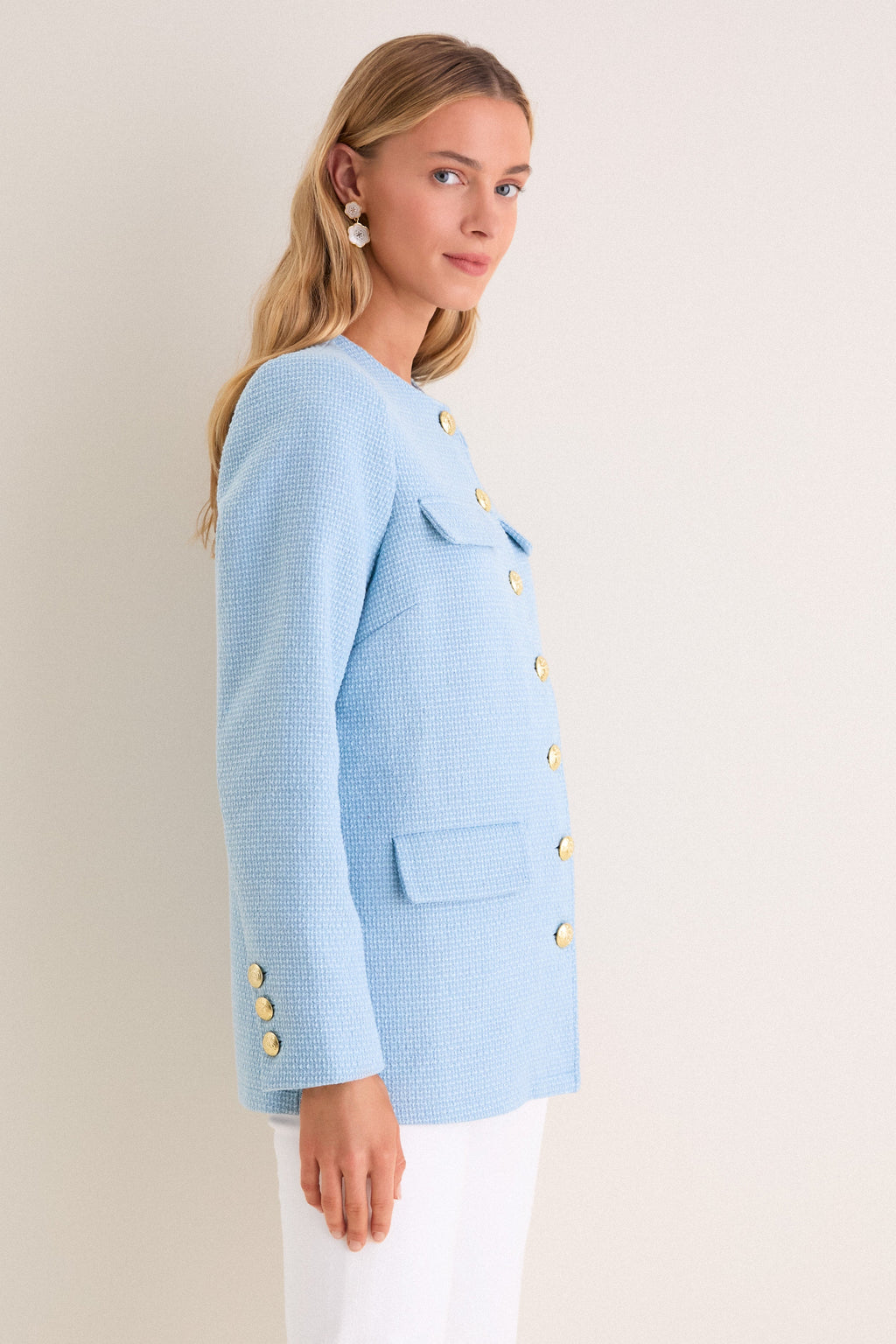 Light Blue Tweed Jennings Jacket