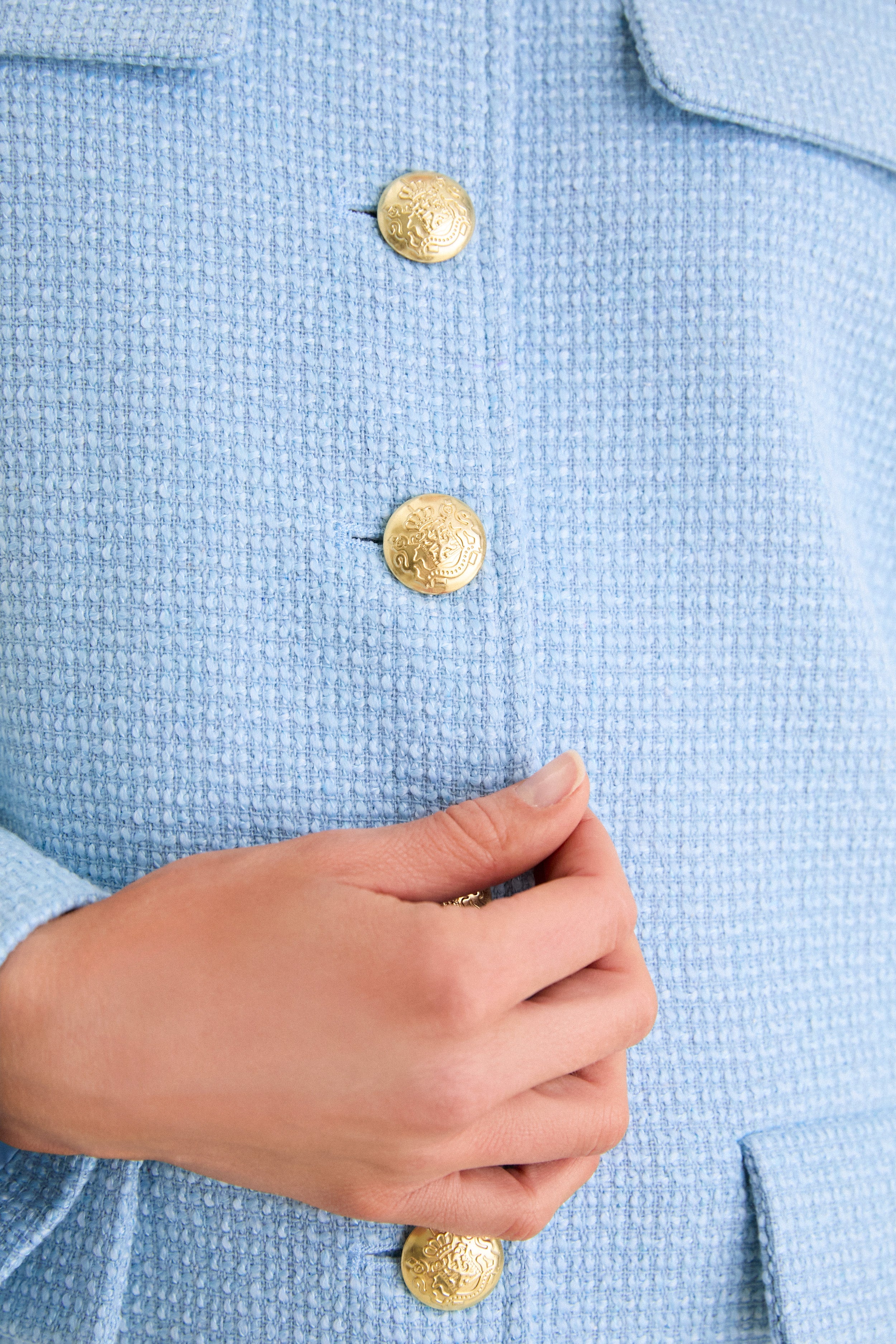 Light Blue Tweed Jennings Jacket