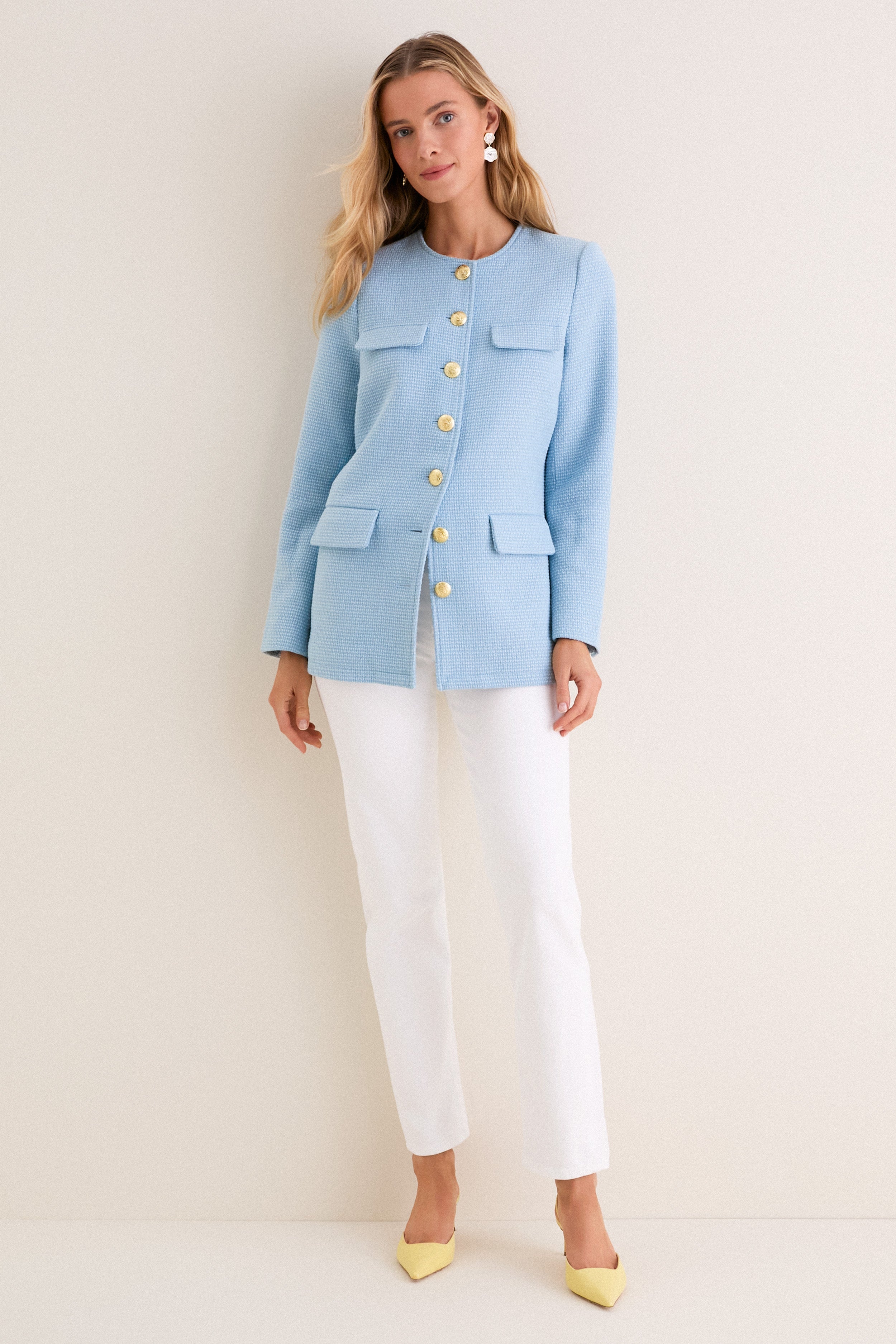Light Blue Tweed Jennings Jacket