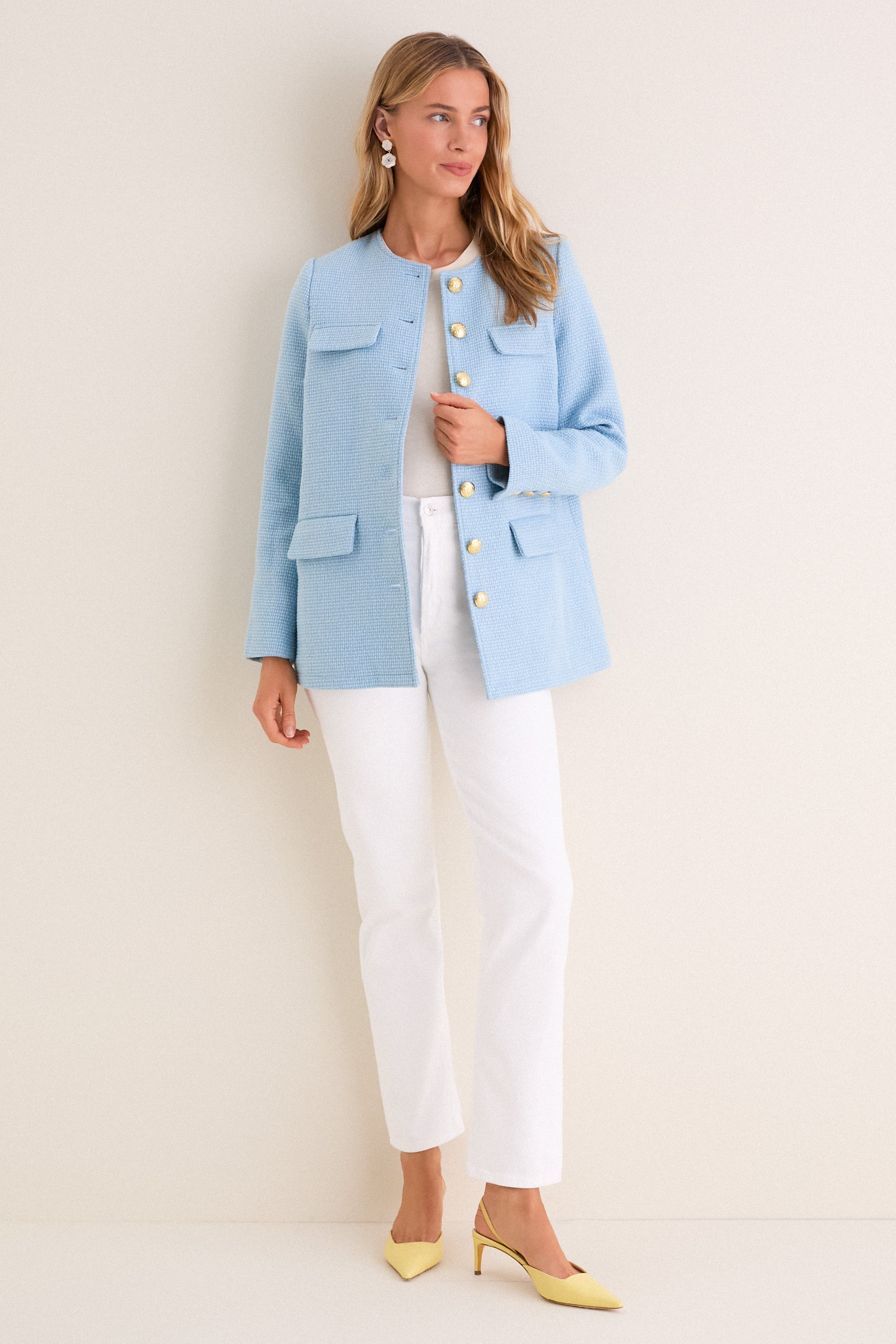 Light Blue Tweed Jennings Jacket