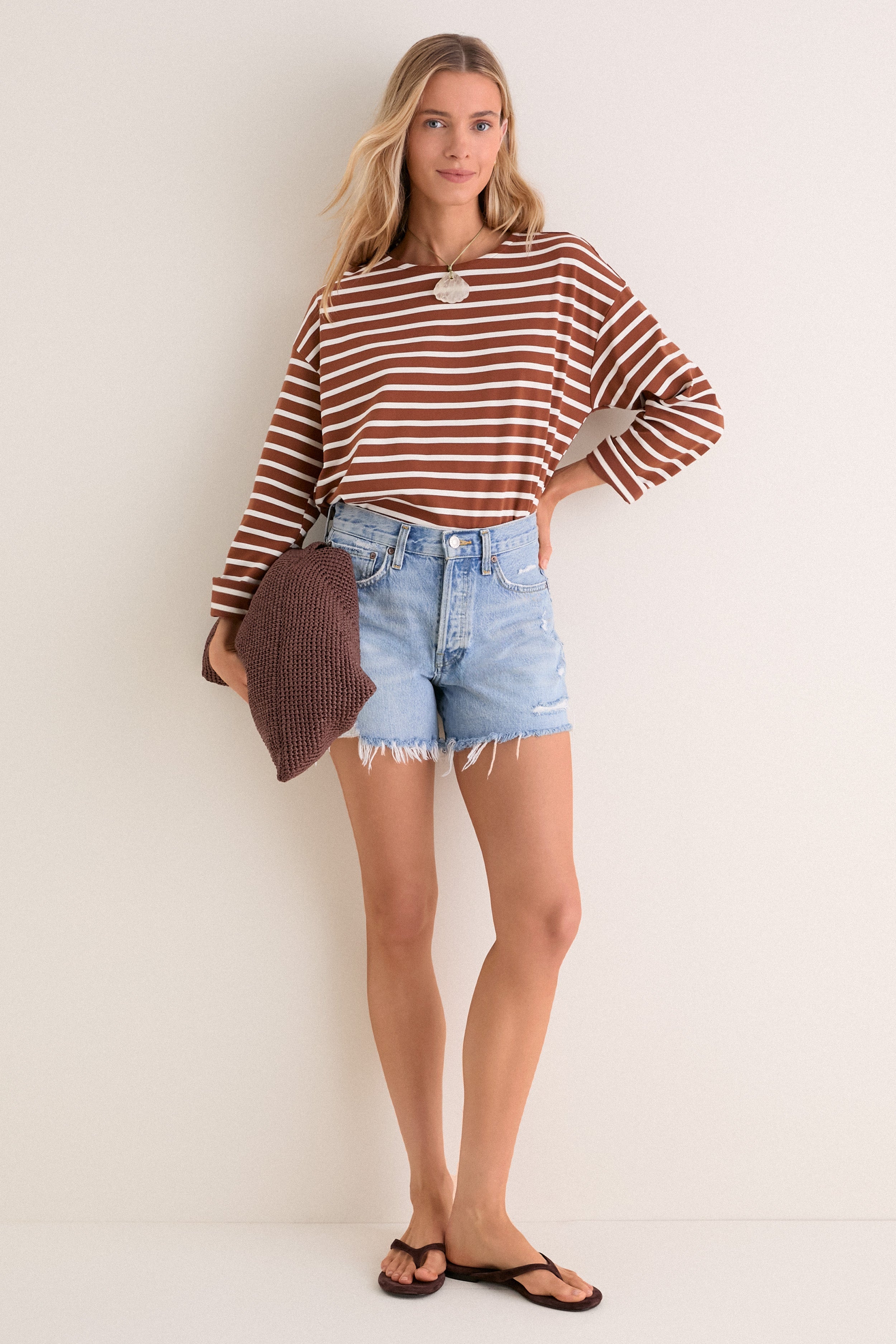 Mocha Stripe Knit Odie Tee