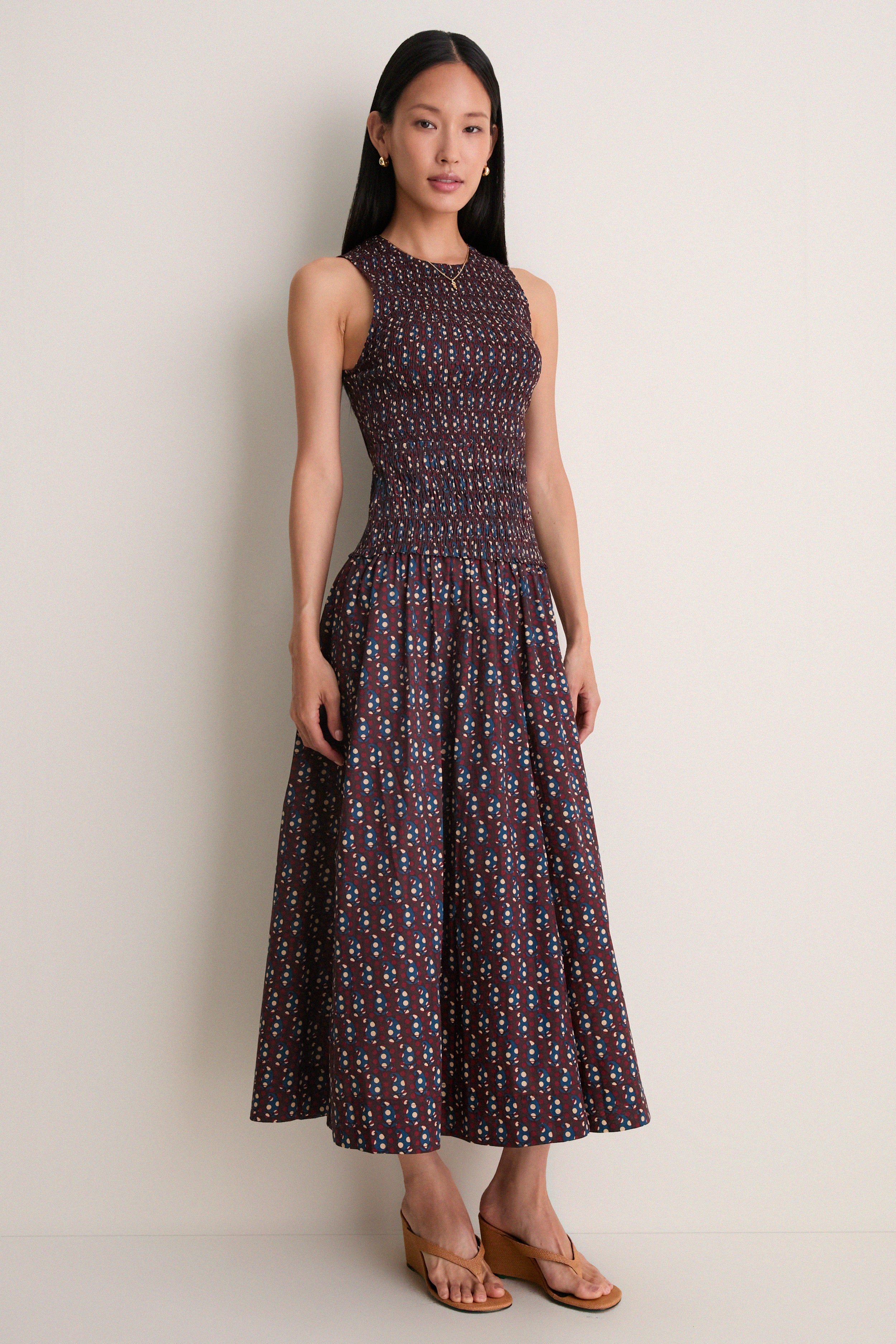 Block Print Polka Siempre Tank Maxi