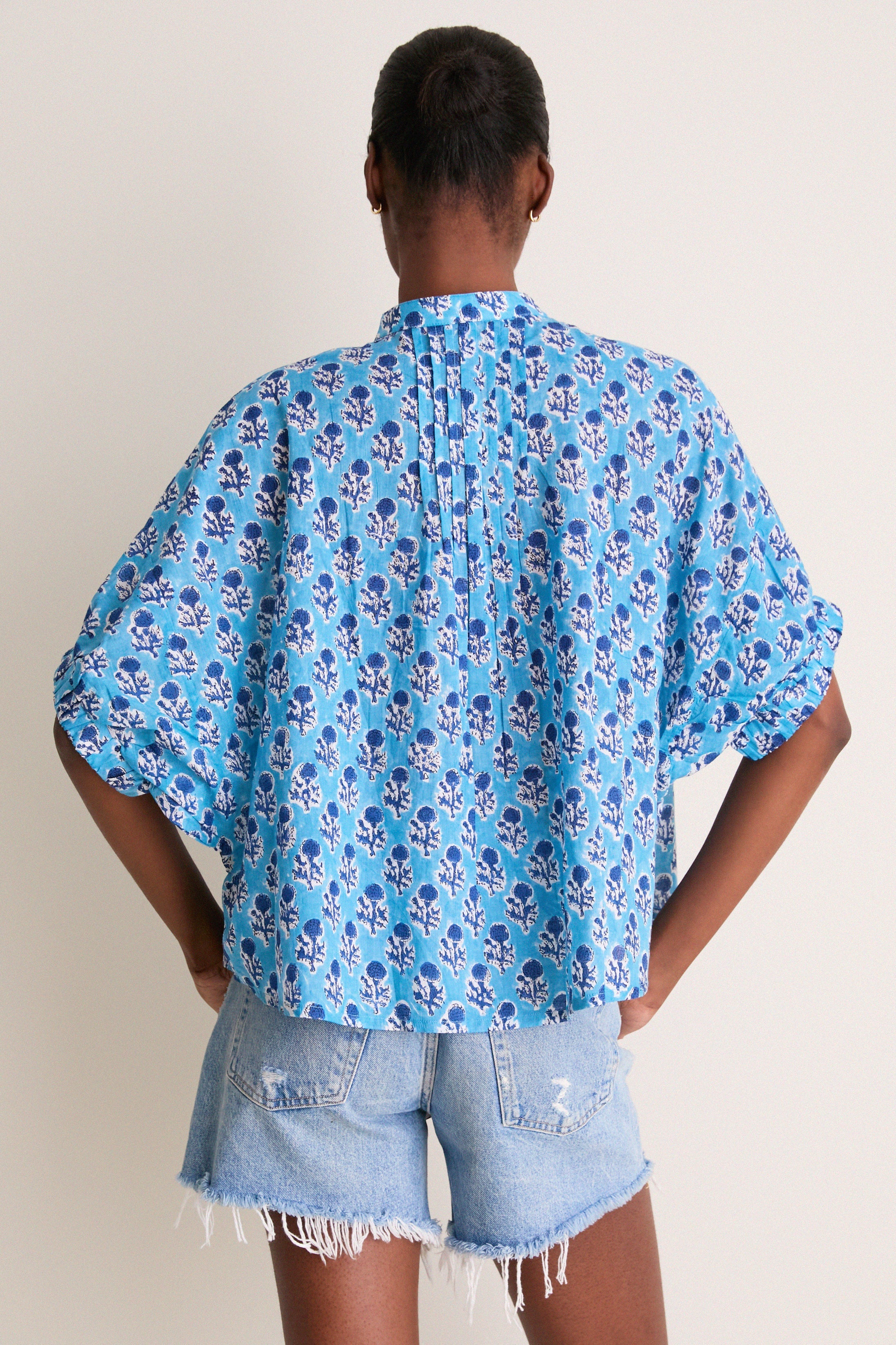Little Marigolds Danube Organic Mandarin Collar Top