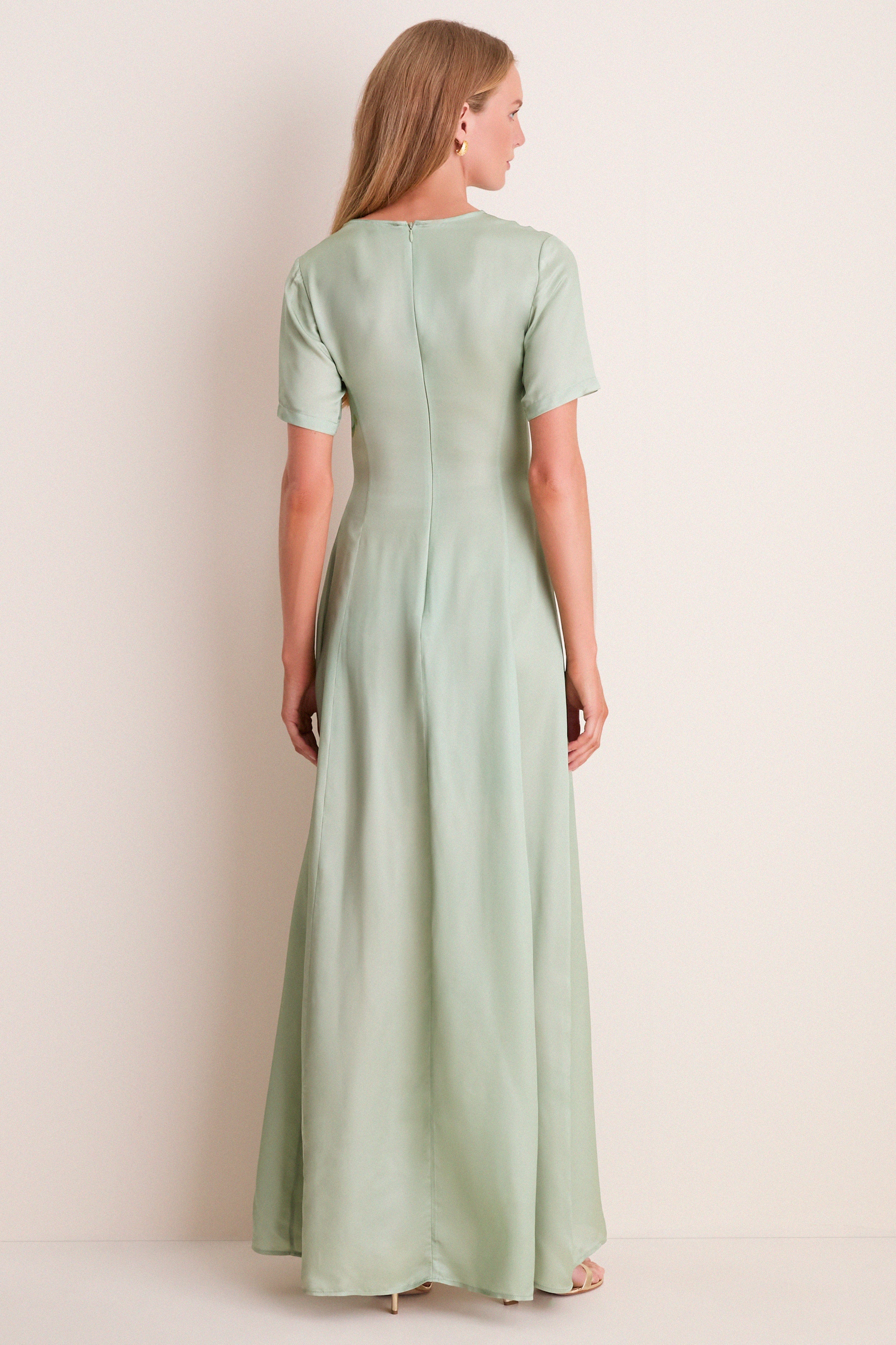 Green Tulip Print Alice Maxi Dress