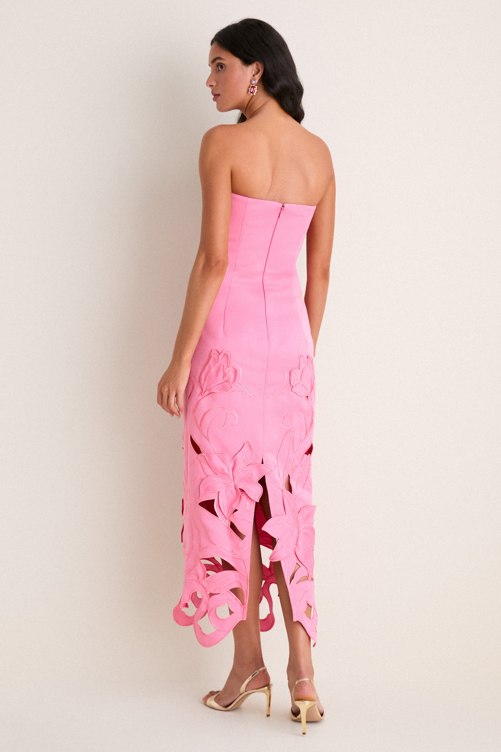 Fuschia Rayna Applique Bustier Maxi Dress