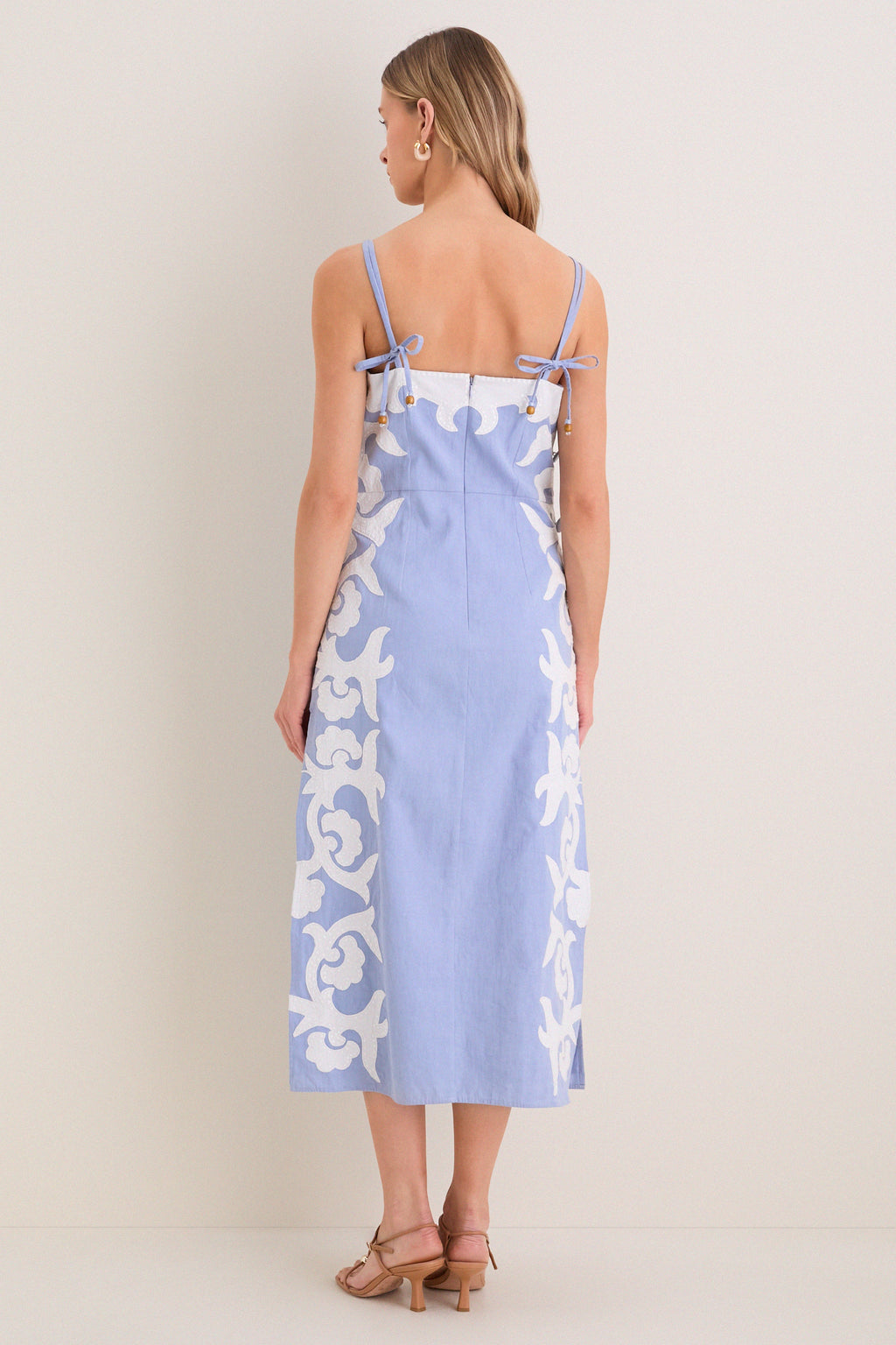 Light Blue Motif Denver Midi Dress