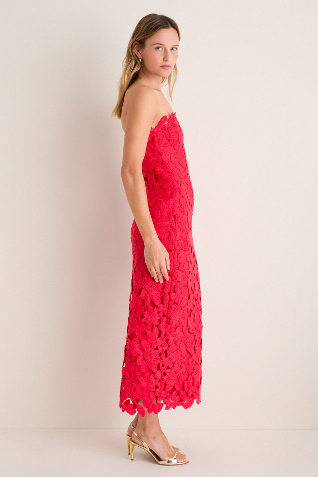 Cherry Red Philomena Midi Dress