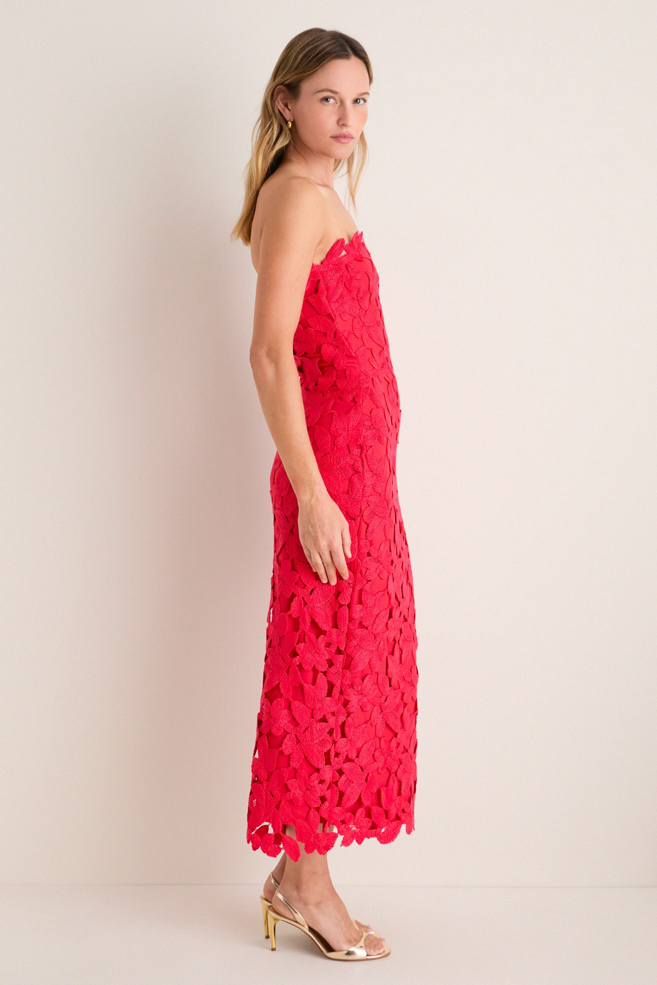 Cherry Red Philomena Midi Dress