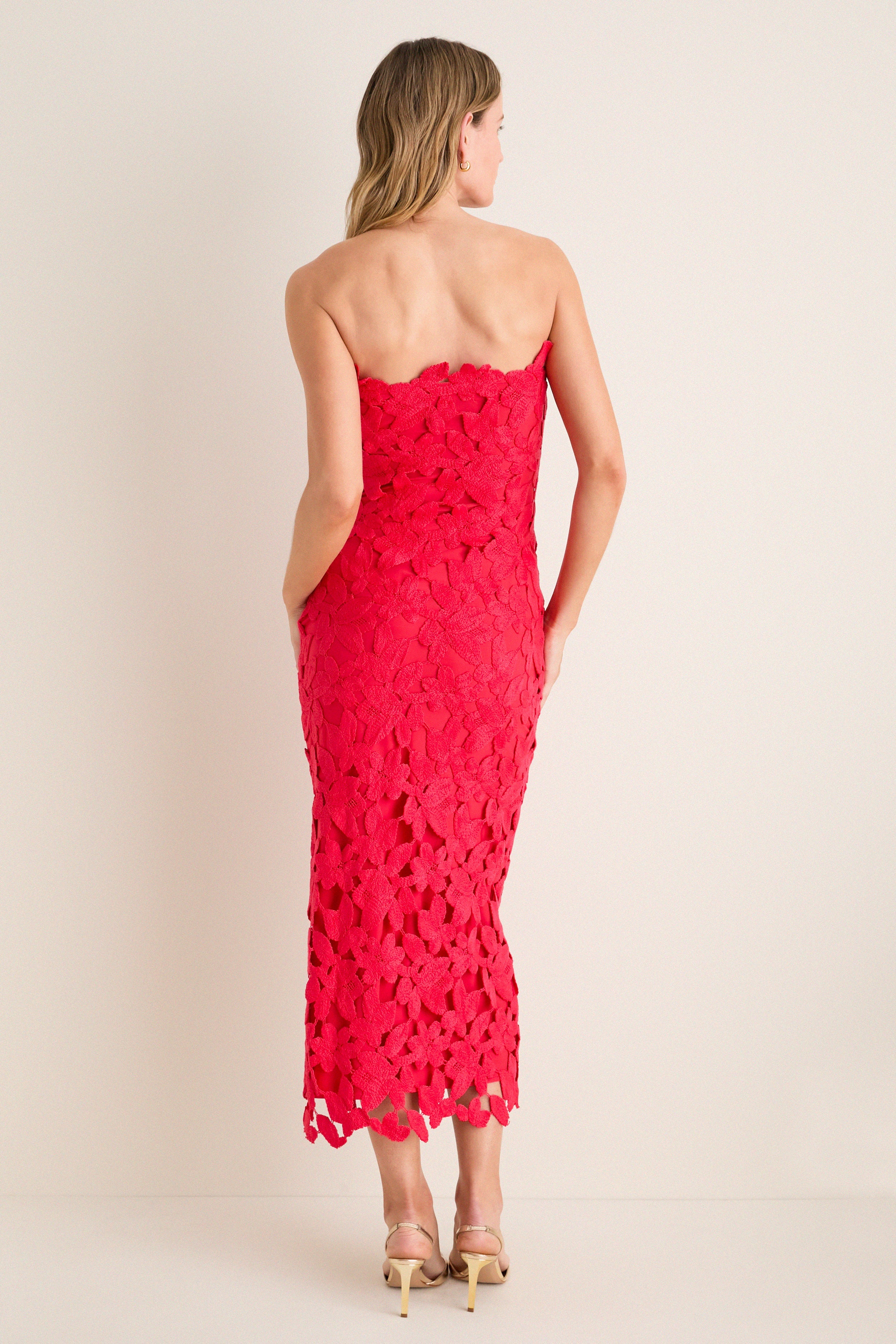 Cherry Red Philomena Midi Dress