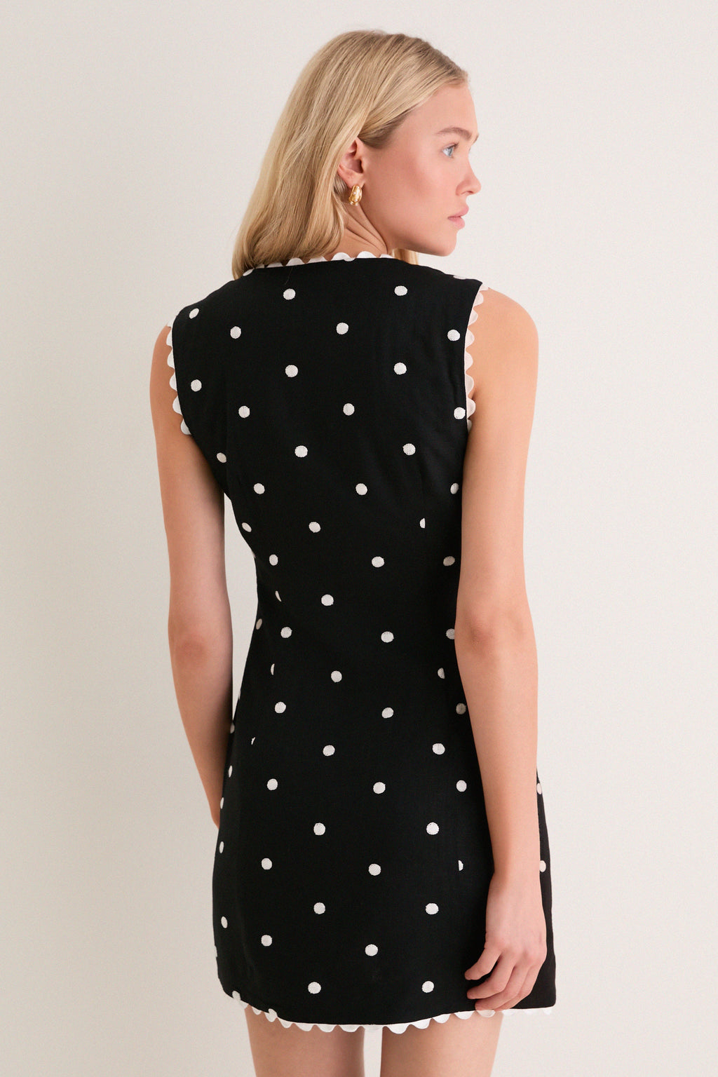 Black Heather Embroidered Mini Dress
