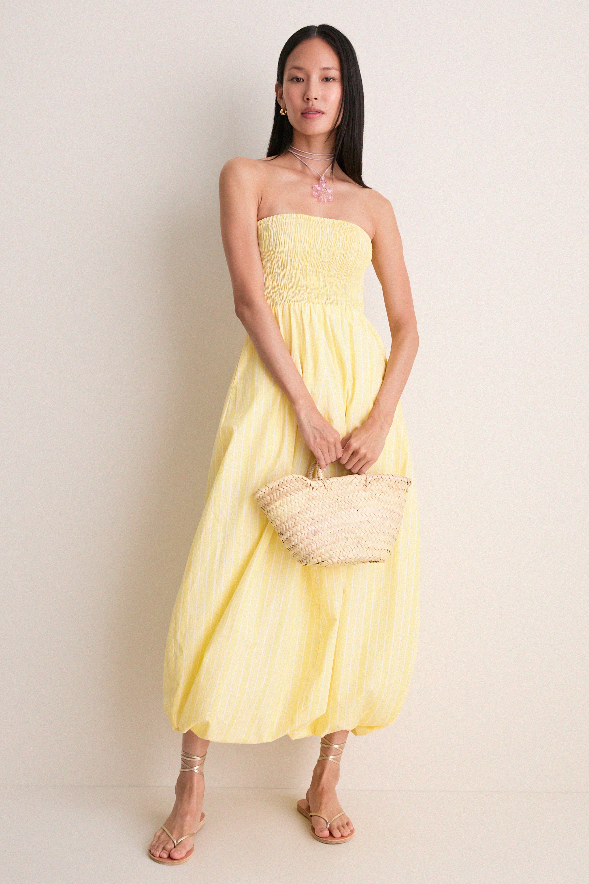 Daffodil Elisa Stripe Lunaire Midi Dress