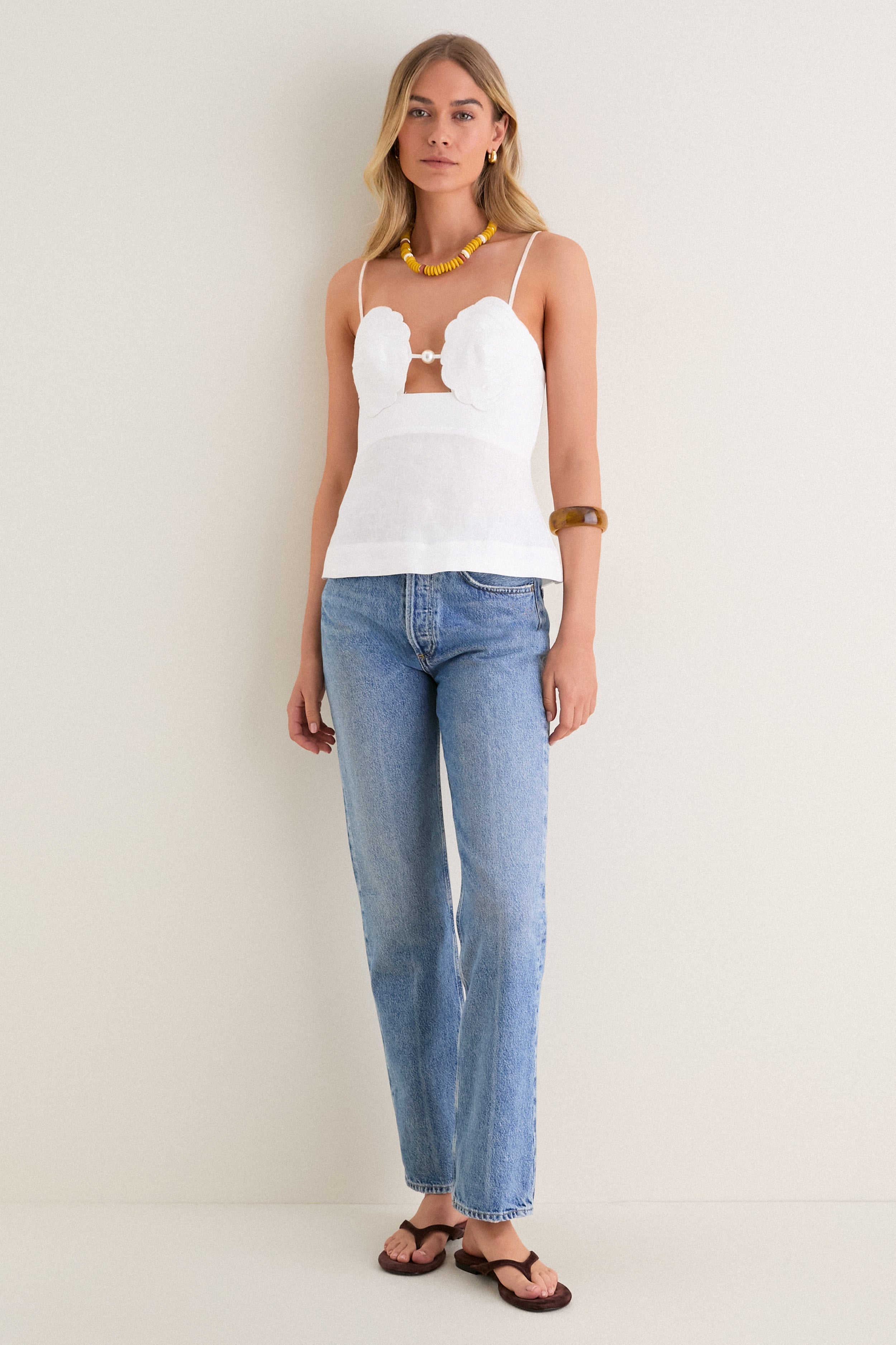Off-White Shell Bust Peplum Blouse