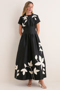 Onyx and Ivory Tape Marvis Maxi Dress
